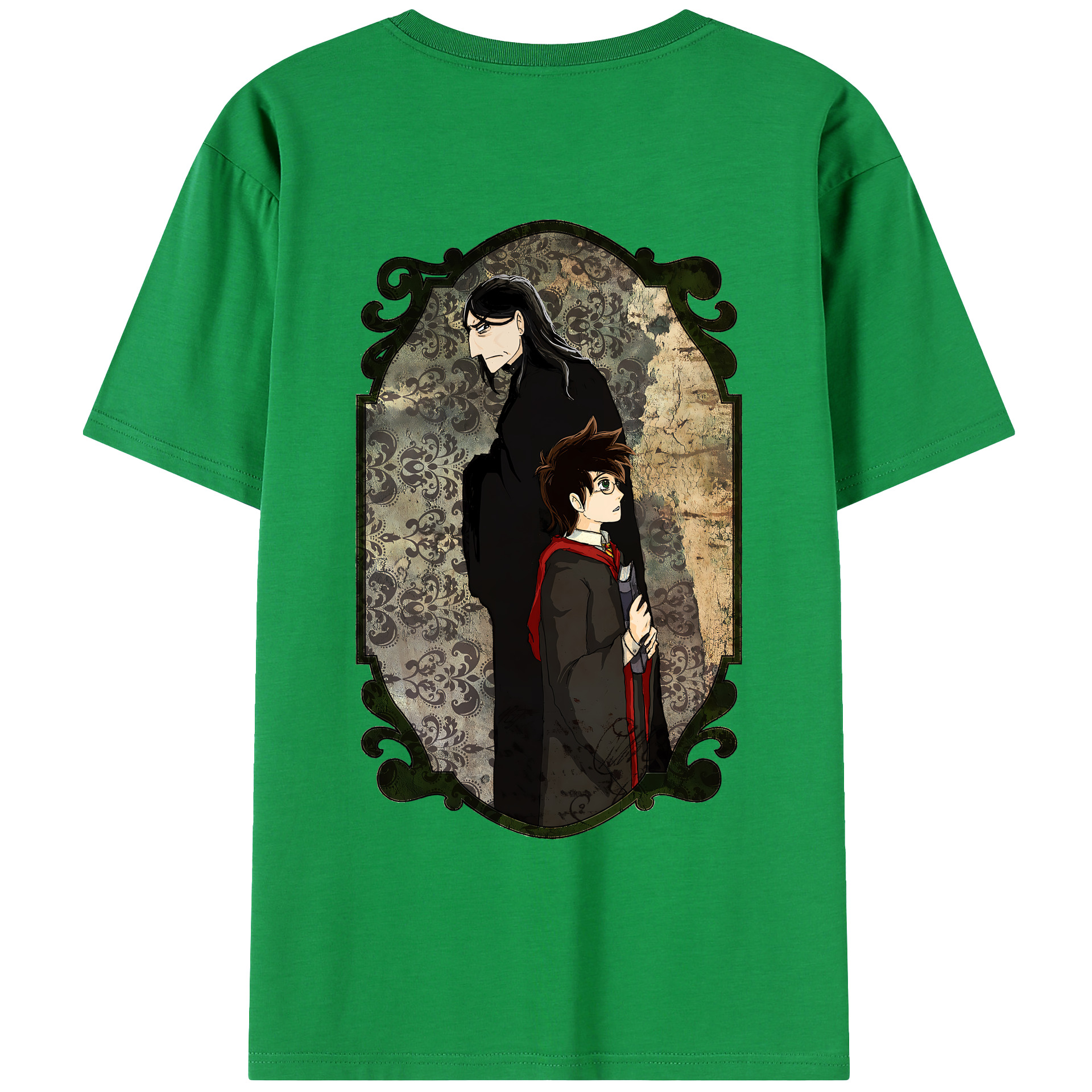 （画像用） Harry Potter ハリー・ポッターシリーズ 綿100％ メンズ半袖Tシャツ（バックプリント） 通気性