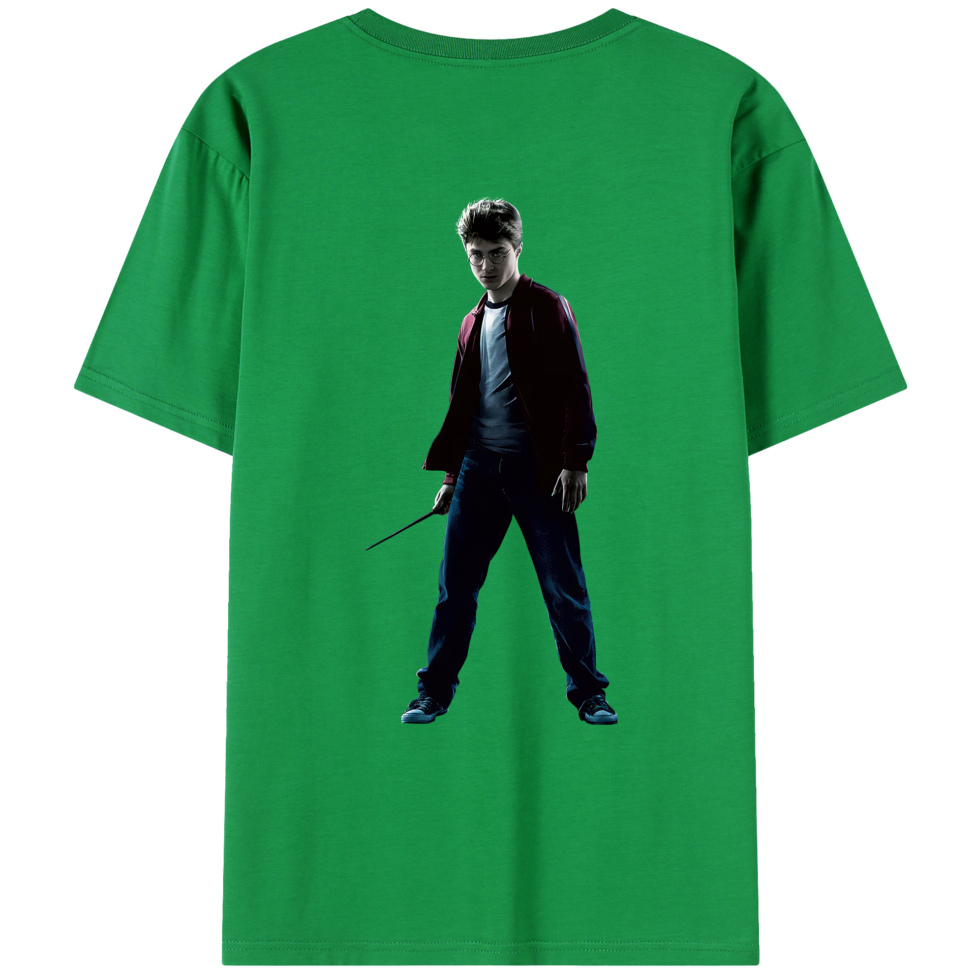 （画像用） Harry Potter ハリー・ポッターシリーズ 綿100％ メンズ半袖Tシャツ（バックプリント） 通気性