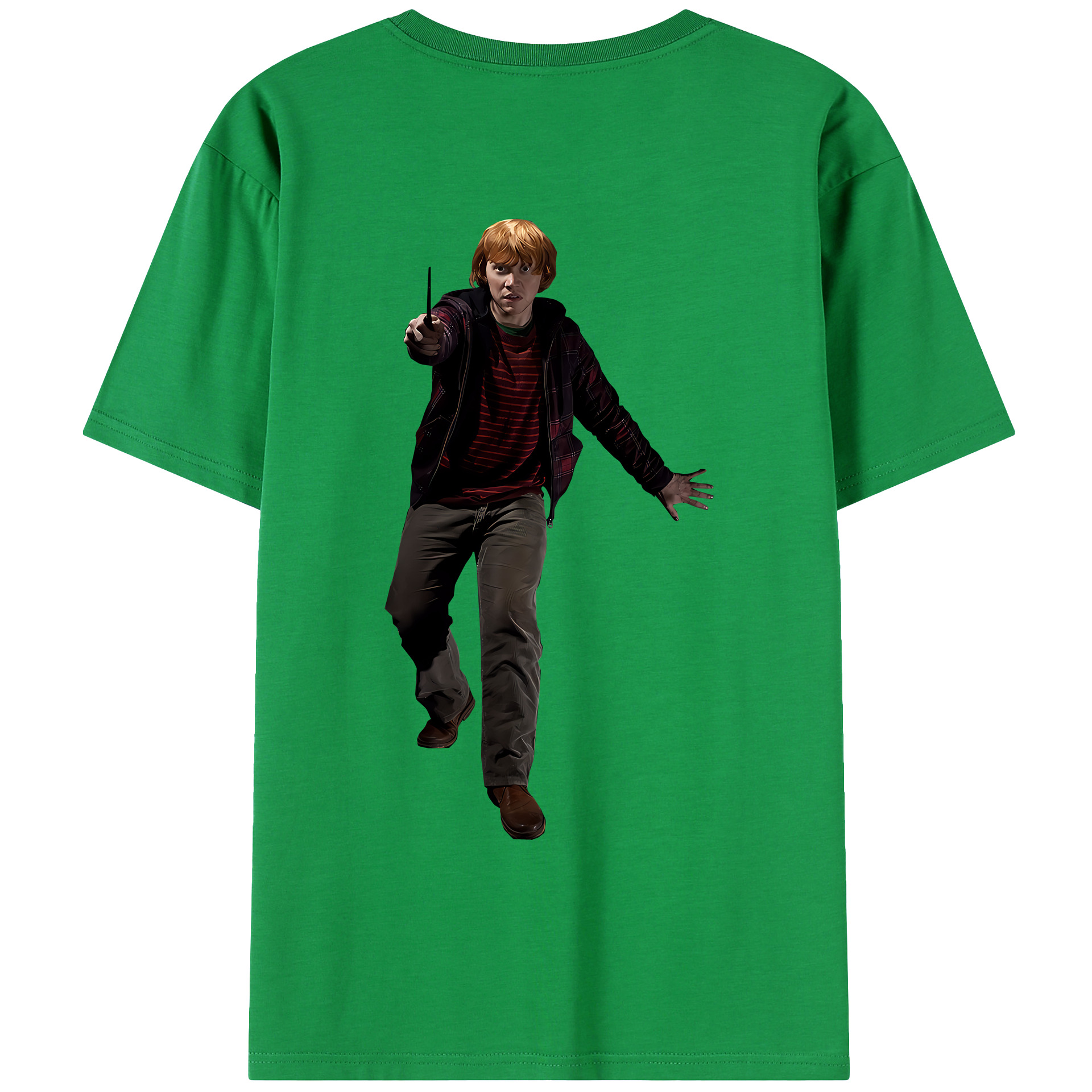 （画像用） Harry Potter ハリー・ポッターシリーズ 綿100％ メンズ半袖Tシャツ（バックプリント） 通気性