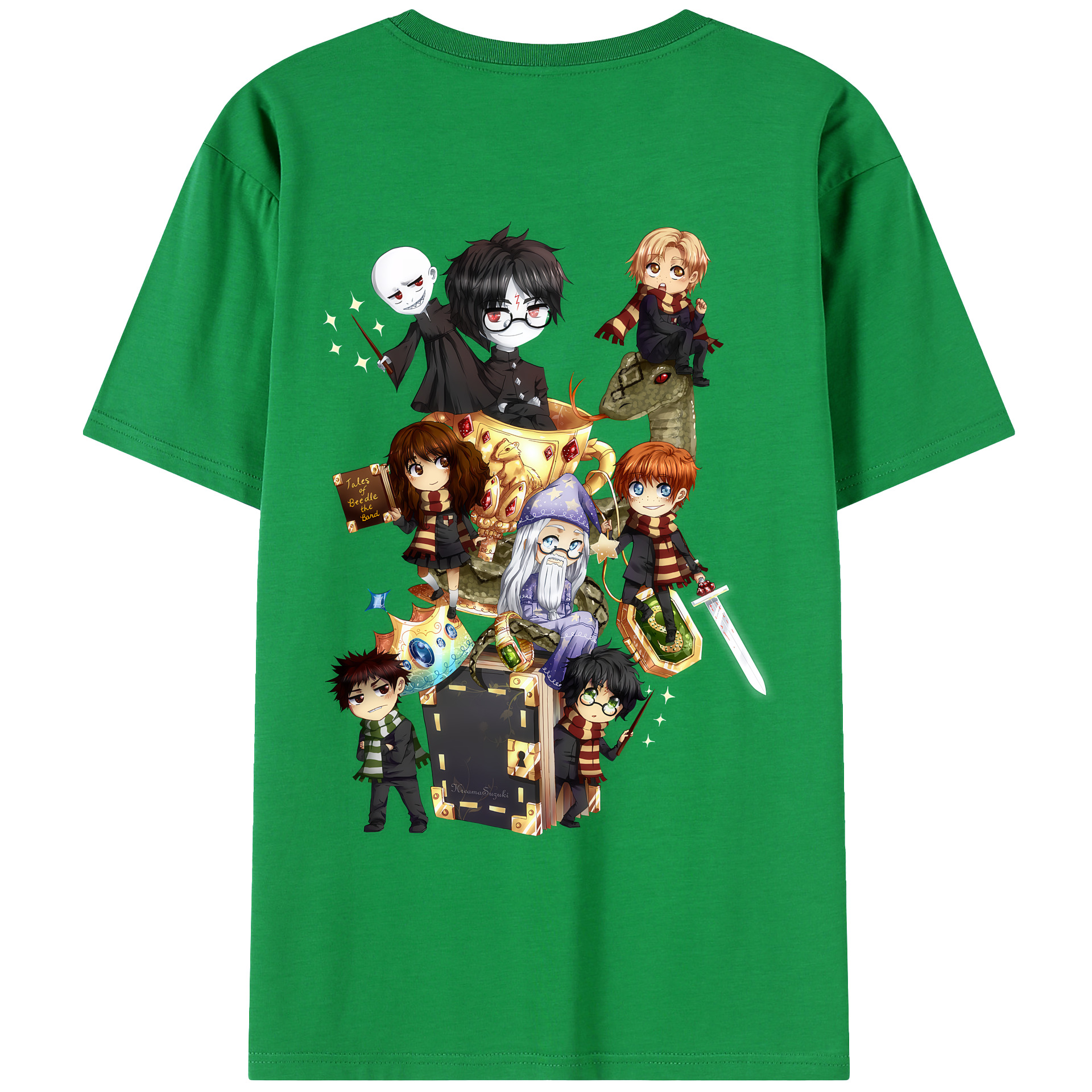 （画像用） Harry Potter ハリー・ポッターシリーズ 綿100％ メンズ半袖Tシャツ（バックプリント） 通気性