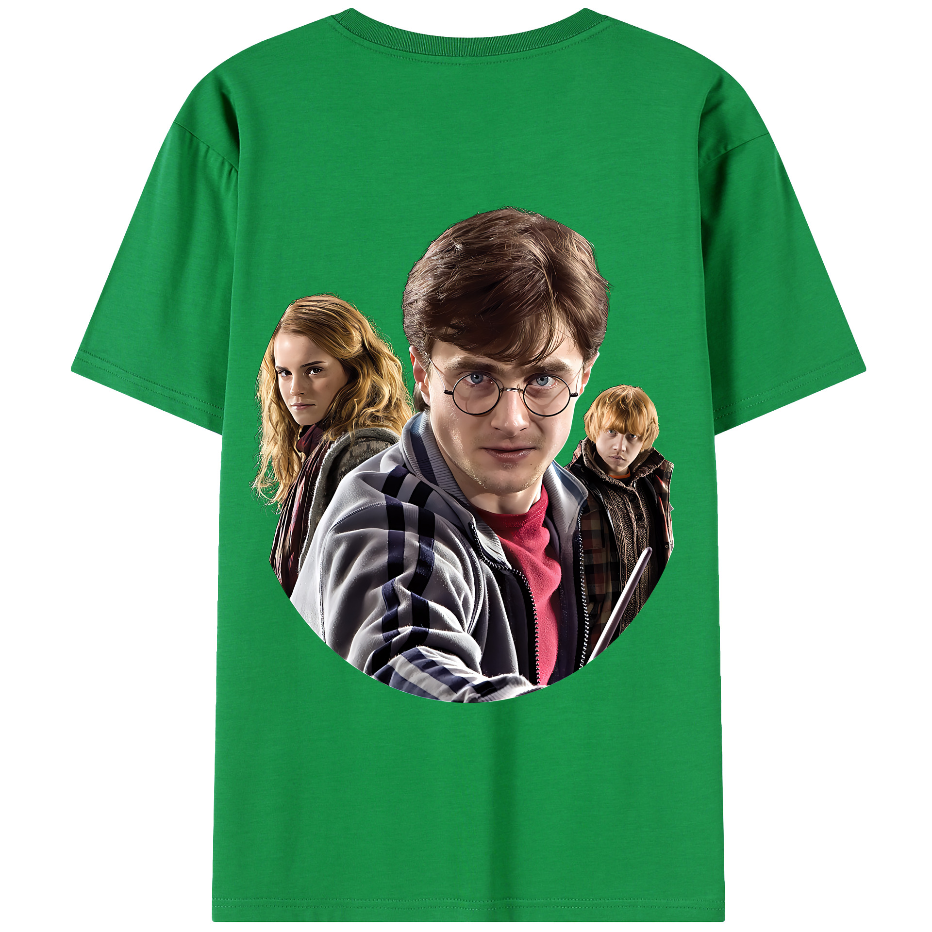 （画像用） Harry Potter ハリー・ポッターシリーズ 綿100％ メンズ半袖Tシャツ（バックプリント） 通気性