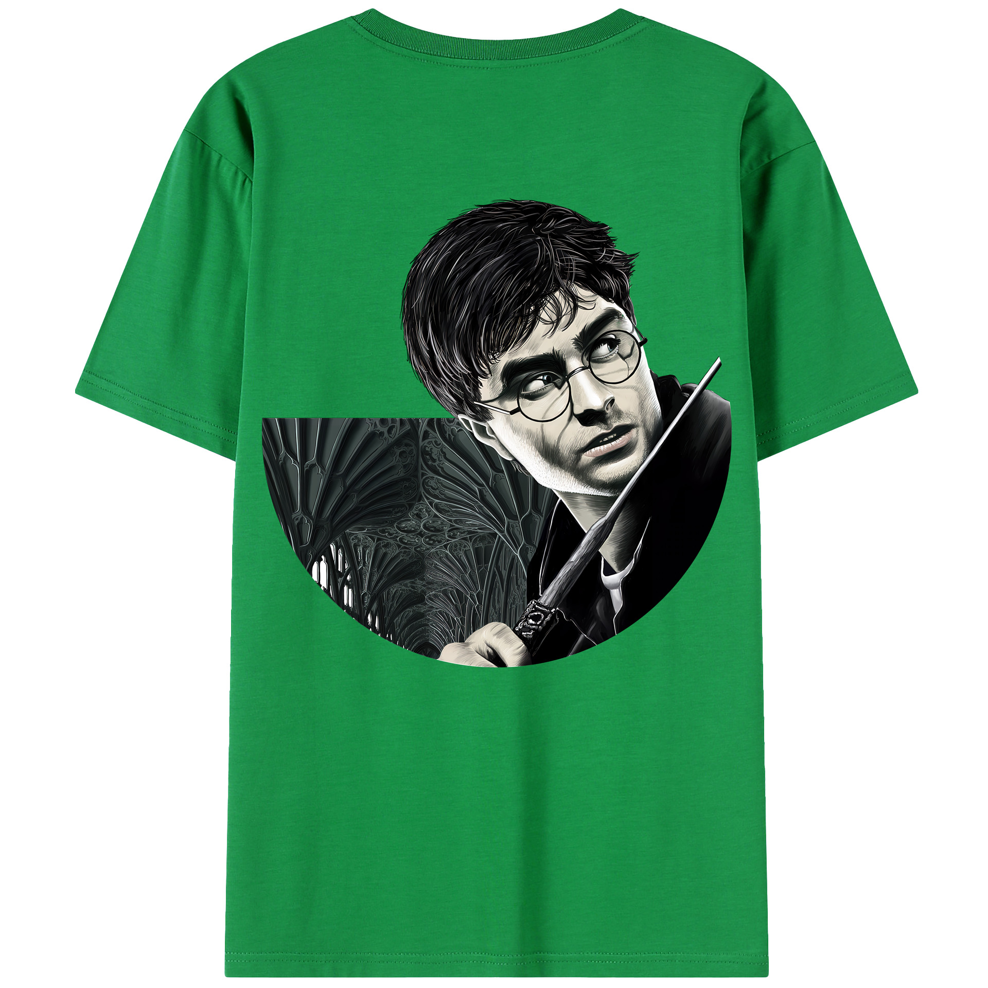 （画像用） Harry Potter ハリー・ポッターシリーズ 綿100％ メンズ半袖Tシャツ（バックプリント） 通気性