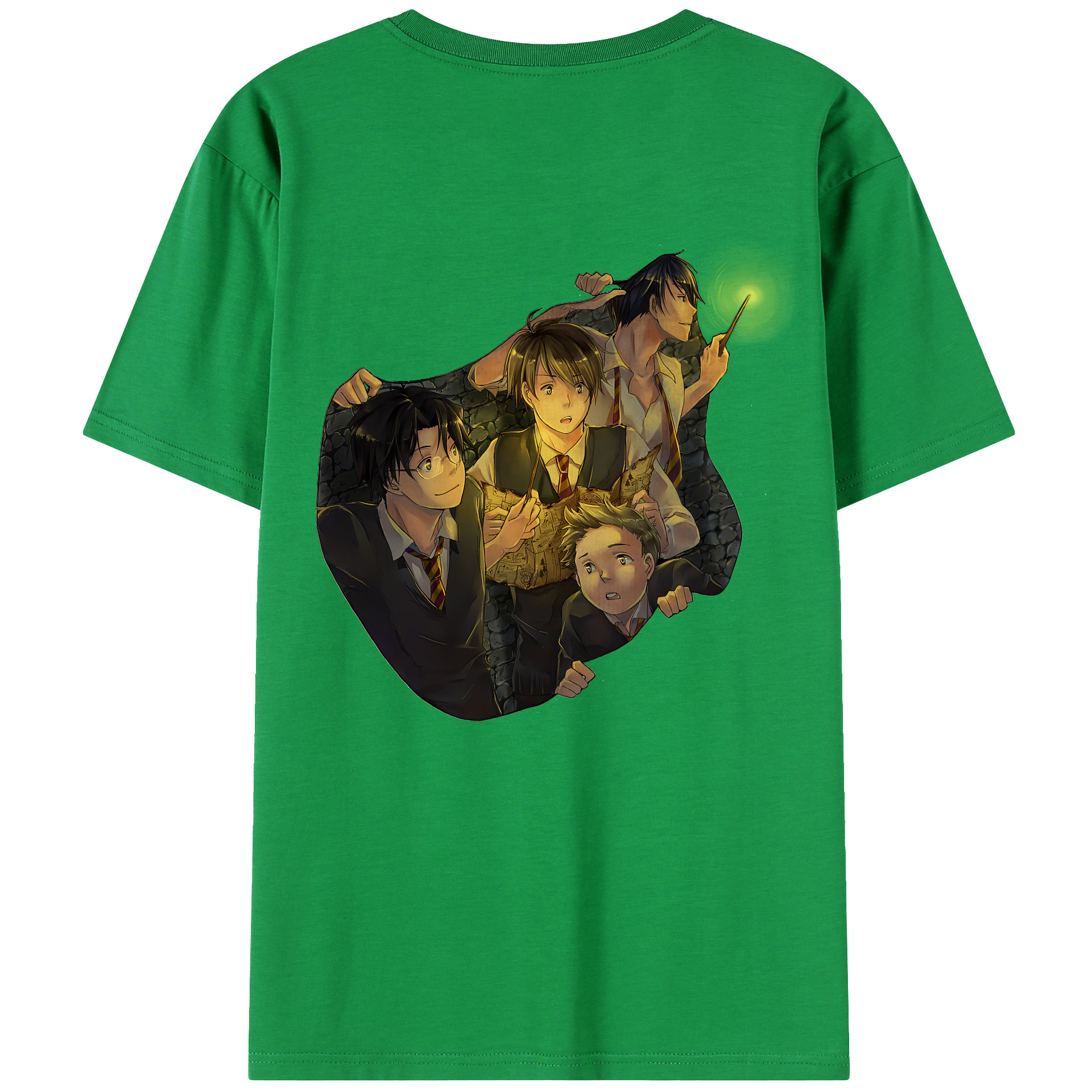 （画像用） Harry Potter ハリー・ポッターシリーズ 綿100％ メンズ半袖Tシャツ（バックプリント） 通気性