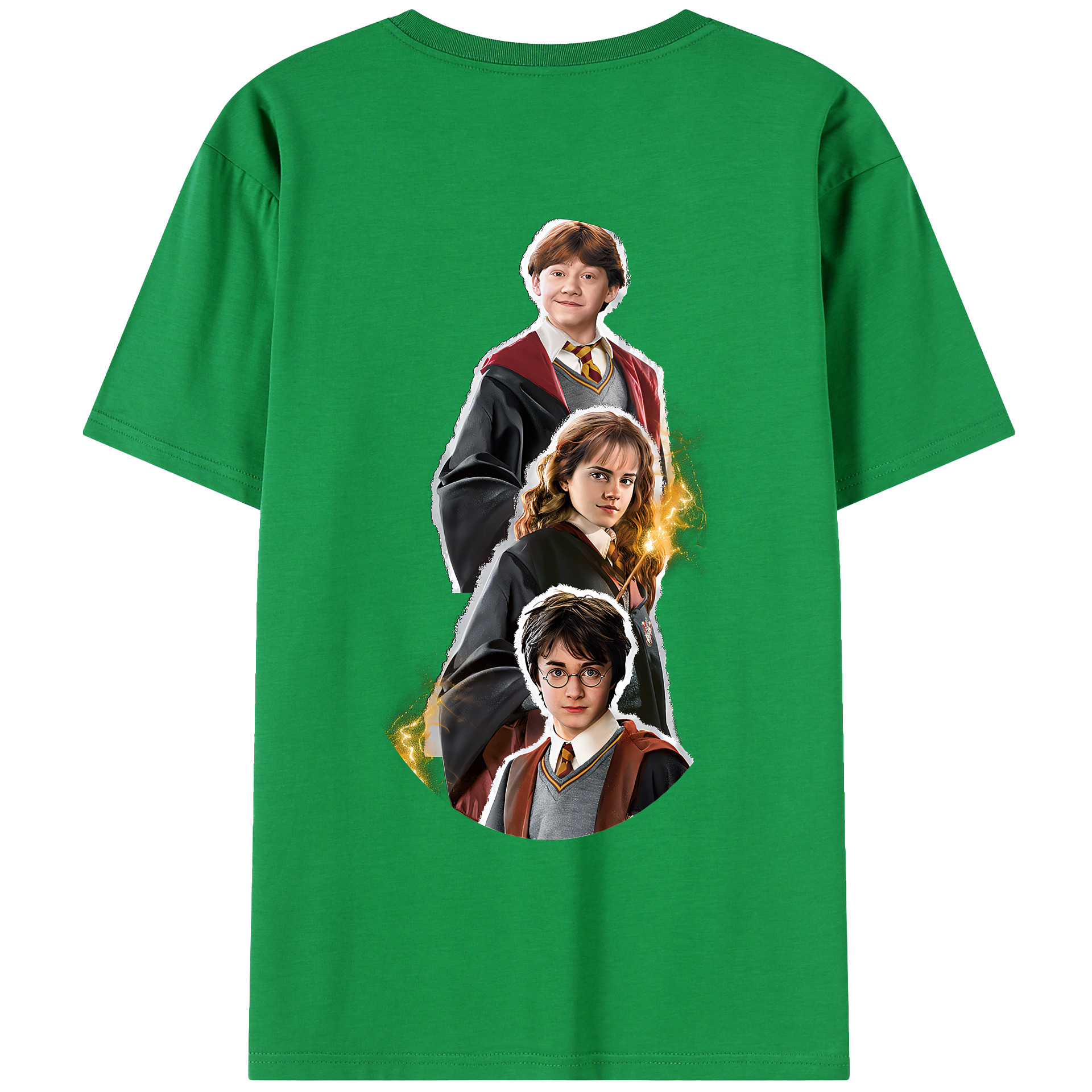 （画像用） Harry Potter ハリー・ポッターシリーズ 綿100％ メンズ半袖Tシャツ（バックプリント） 通気性
