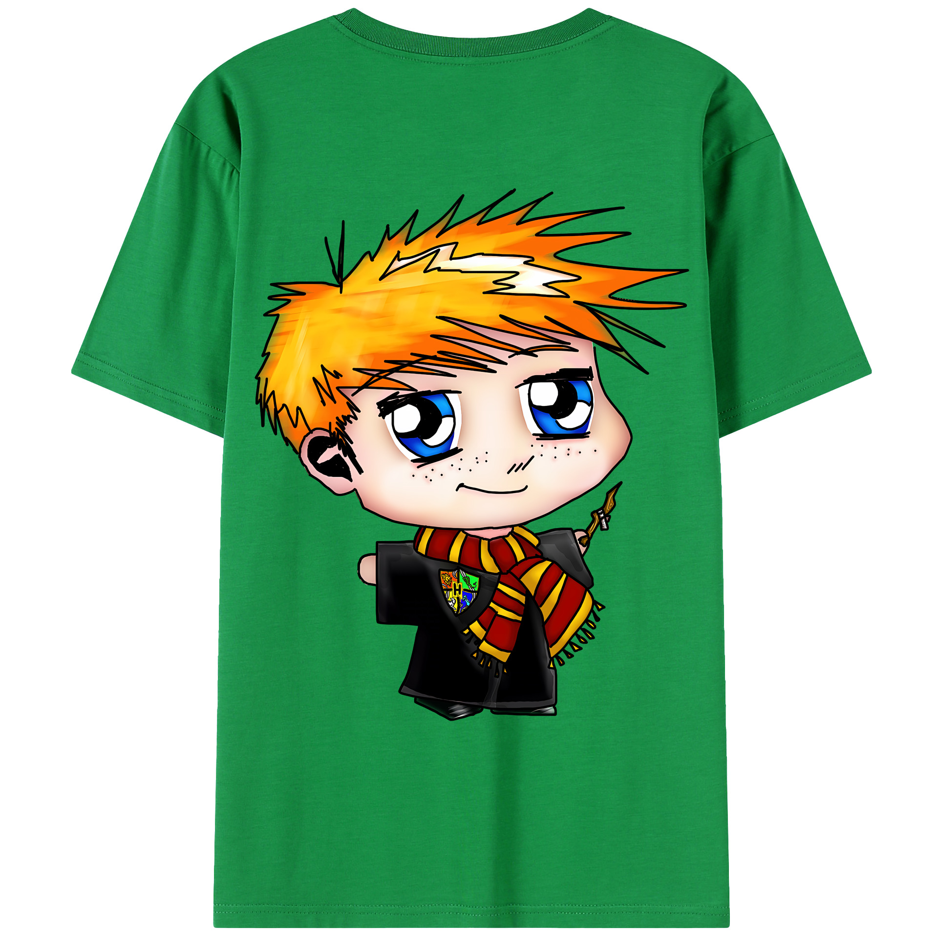 （画像用） Harry Potter ハリー・ポッターシリーズ 綿100％ メンズ半袖Tシャツ（バックプリント） 通気性