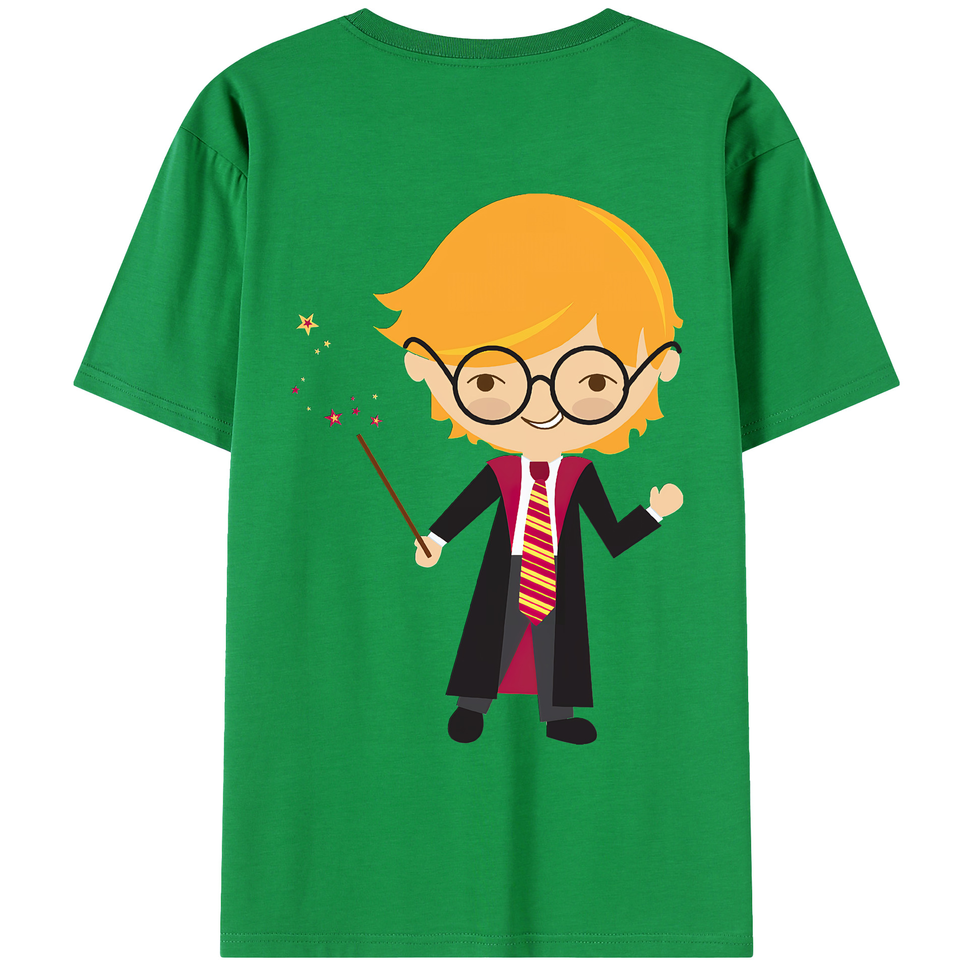 （画像用） Harry Potter ハリー・ポッターシリーズ 綿100％ メンズ半袖Tシャツ（バックプリント） 通気性