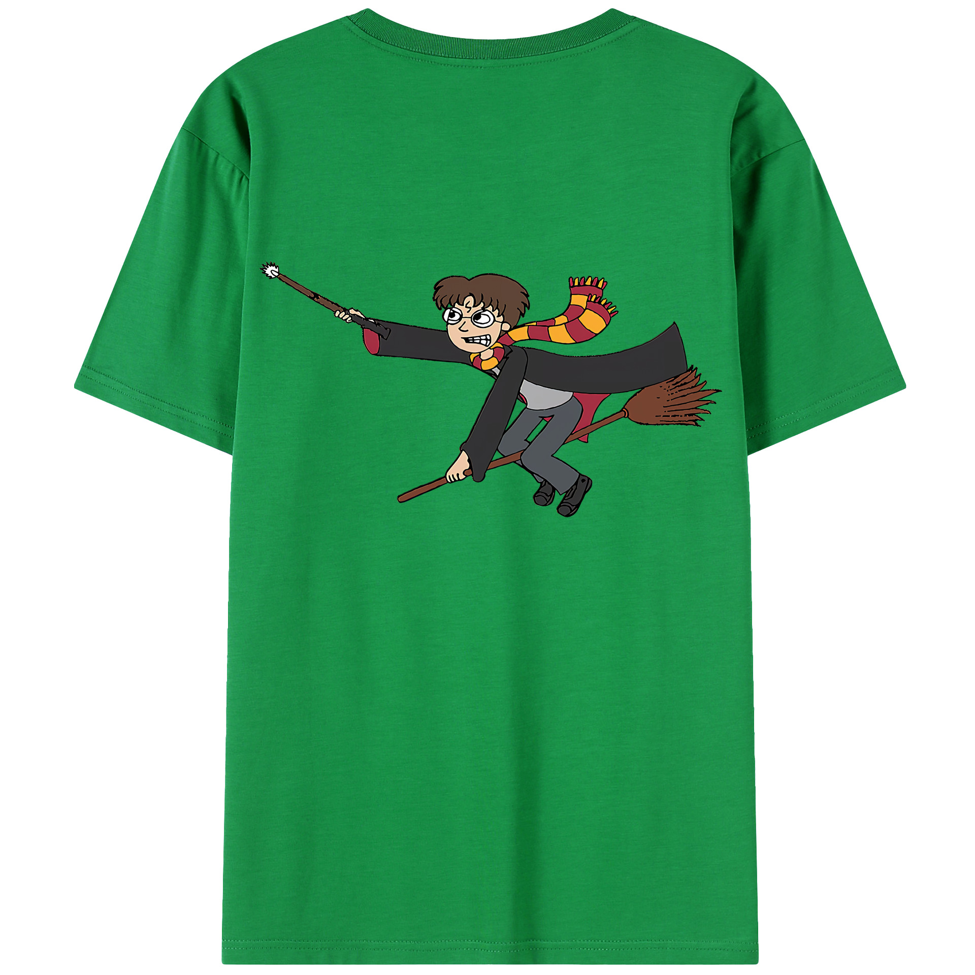（画像用） Harry Potter ハリー・ポッターシリーズ 綿100％ メンズ半袖Tシャツ（バックプリント） 通気性