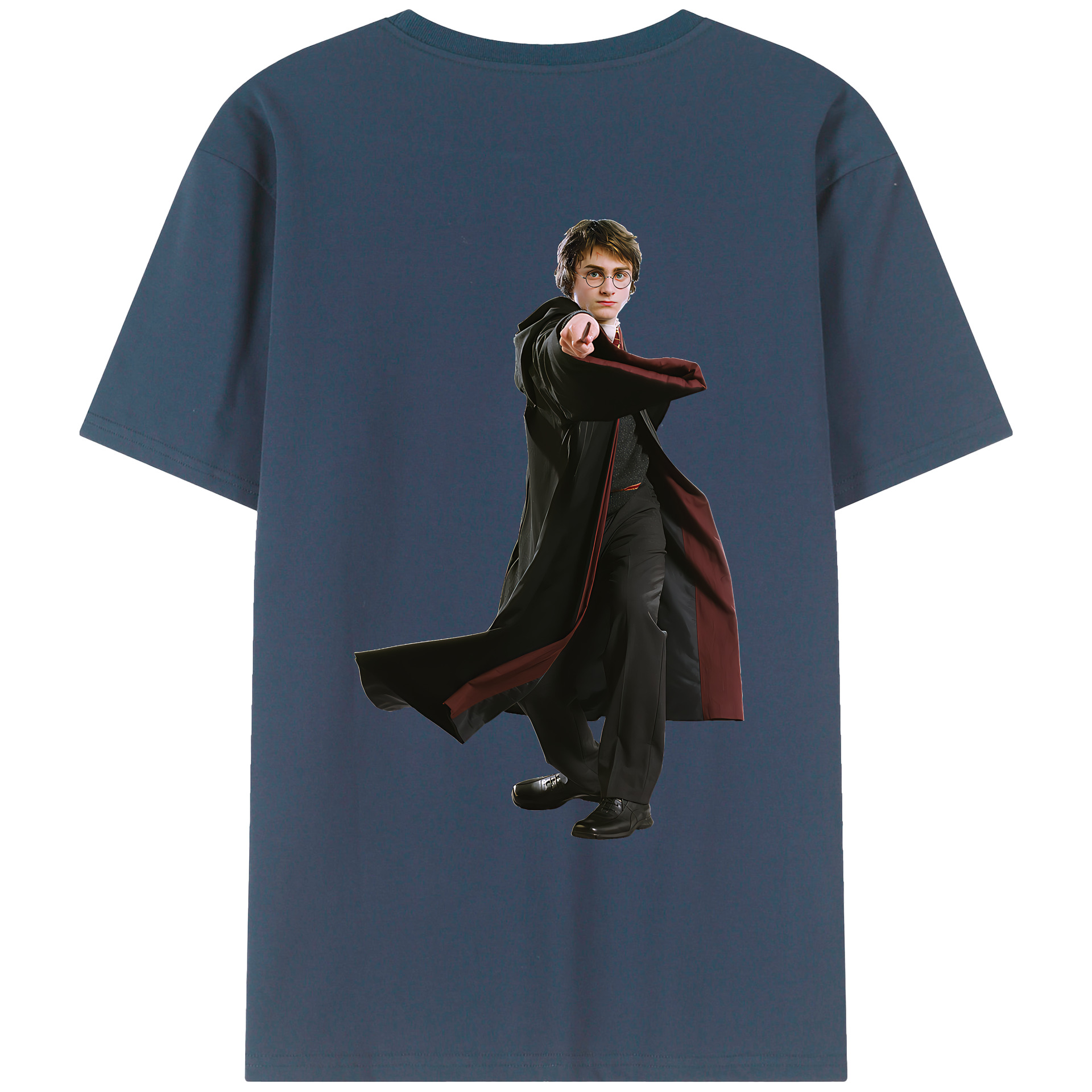 （画像用） Harry Potter ハリー・ポッターシリーズ 綿100％ メンズ半袖Tシャツ（バックプリント） 通気性
