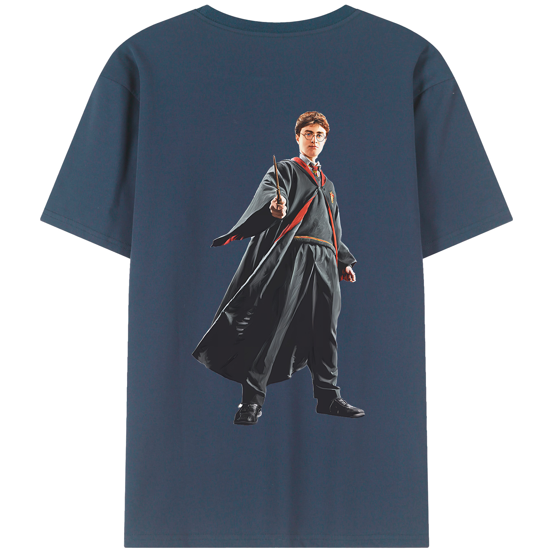 （画像用） Harry Potter ハリー・ポッターシリーズ 綿100％ メンズ半袖Tシャツ（バックプリント） 通気性