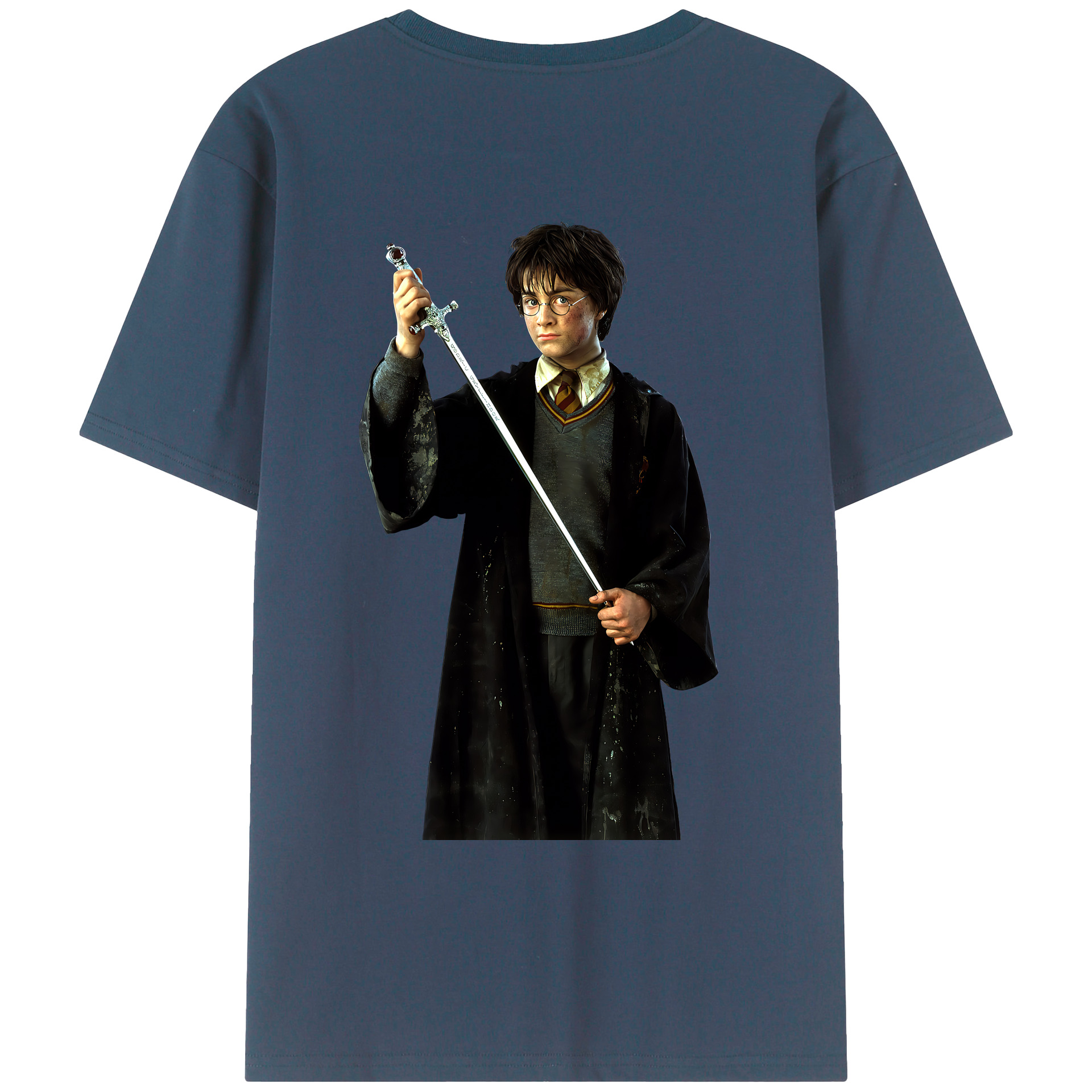 （画像用） Harry Potter ハリー・ポッターシリーズ 綿100％ メンズ半袖Tシャツ（バックプリント） 通気性