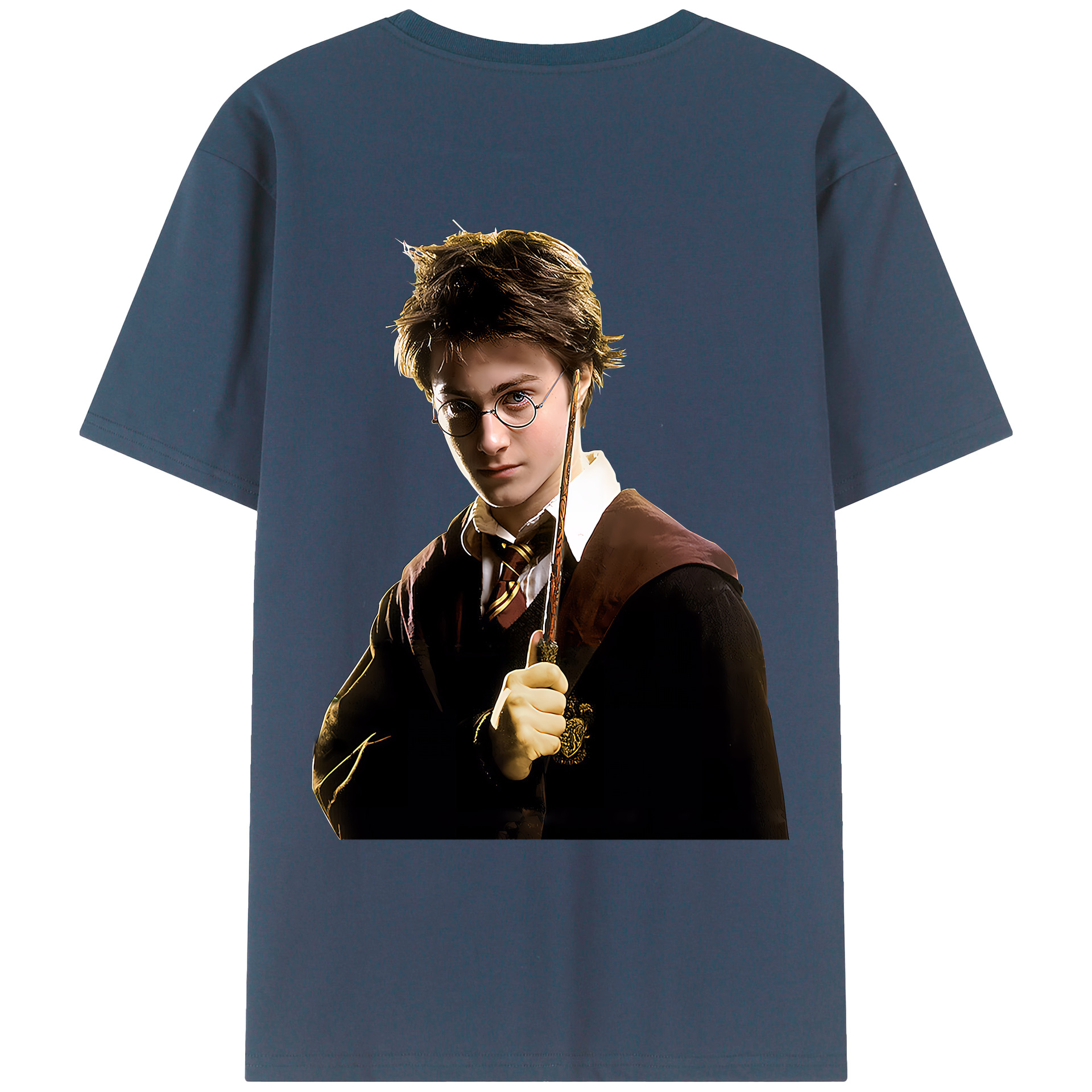 （画像用） Harry Potter ハリー・ポッターシリーズ 綿100％ メンズ半袖Tシャツ（バックプリント） 通気性
