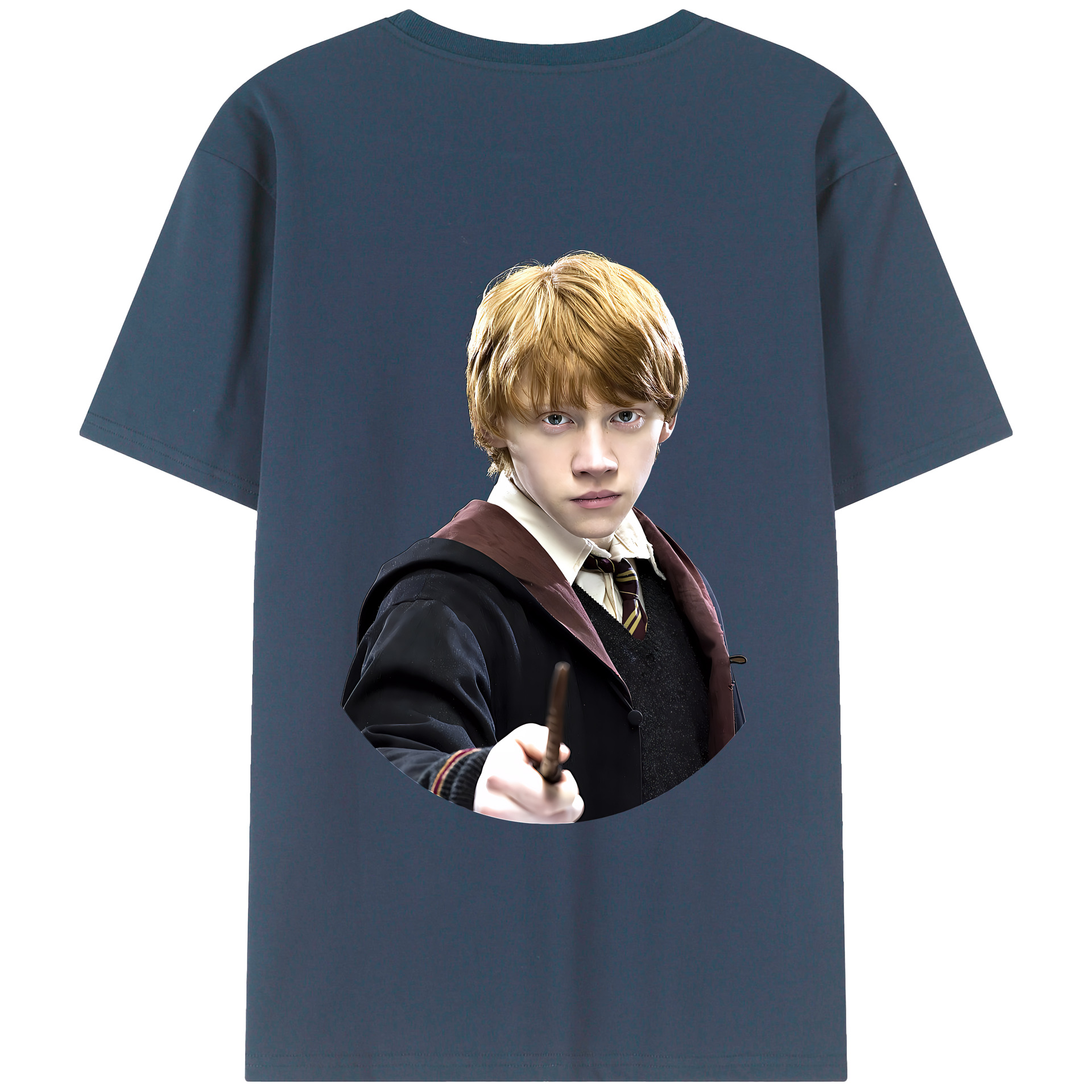 （画像用） Harry Potter ハリー・ポッターシリーズ 綿100％ メンズ半袖Tシャツ（バックプリント） 通気性