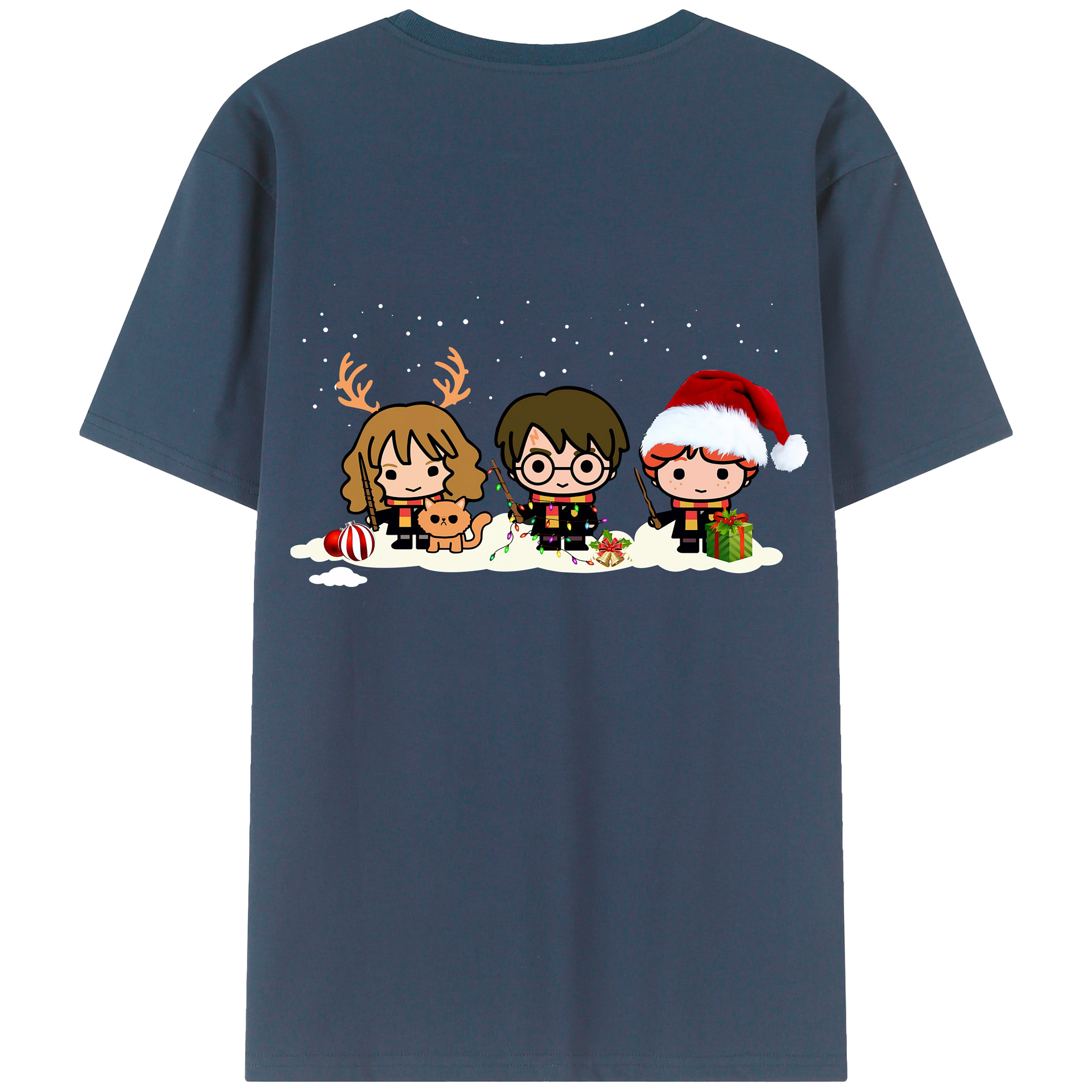 （画像用） Harry Potter ハリー・ポッターシリーズ 綿100％ メンズ半袖Tシャツ（バックプリント） 通気性