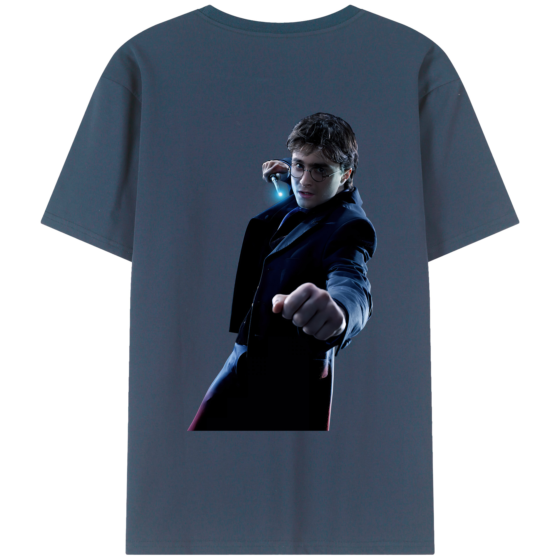 （画像用） Harry Potter ハリー・ポッターシリーズ 綿100％ メンズ半袖Tシャツ（バックプリント） 通気性