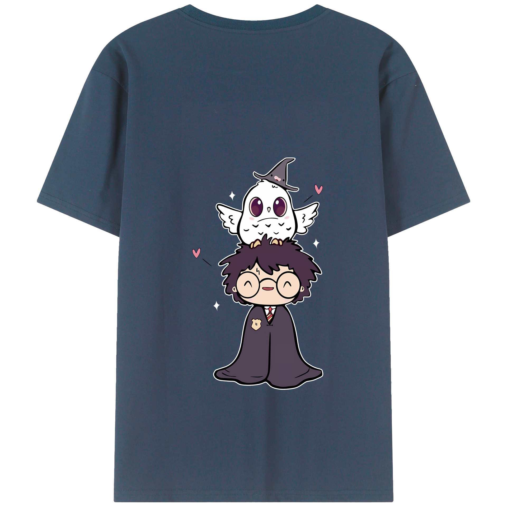 （画像用） Harry Potter ハリー・ポッターシリーズ 綿100％ メンズ半袖Tシャツ（バックプリント） 通気性
