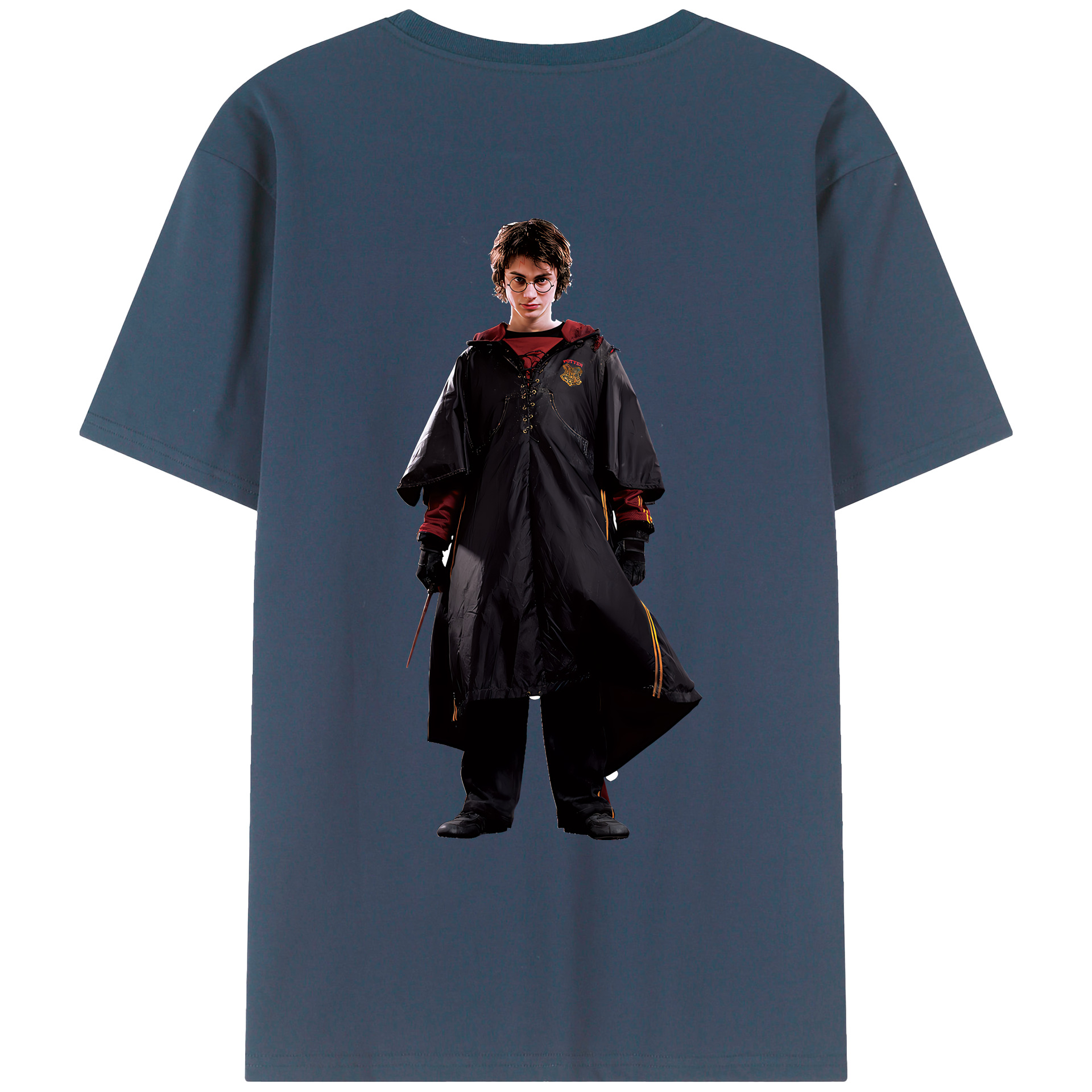 （画像用） Harry Potter ハリー・ポッターシリーズ 綿100％ メンズ半袖Tシャツ（バックプリント） 通気性