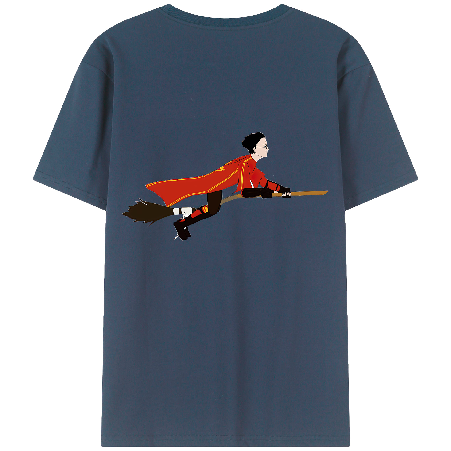 （画像用） Harry Potter ハリー・ポッターシリーズ 綿100％ メンズ半袖Tシャツ（バックプリント） 通気性