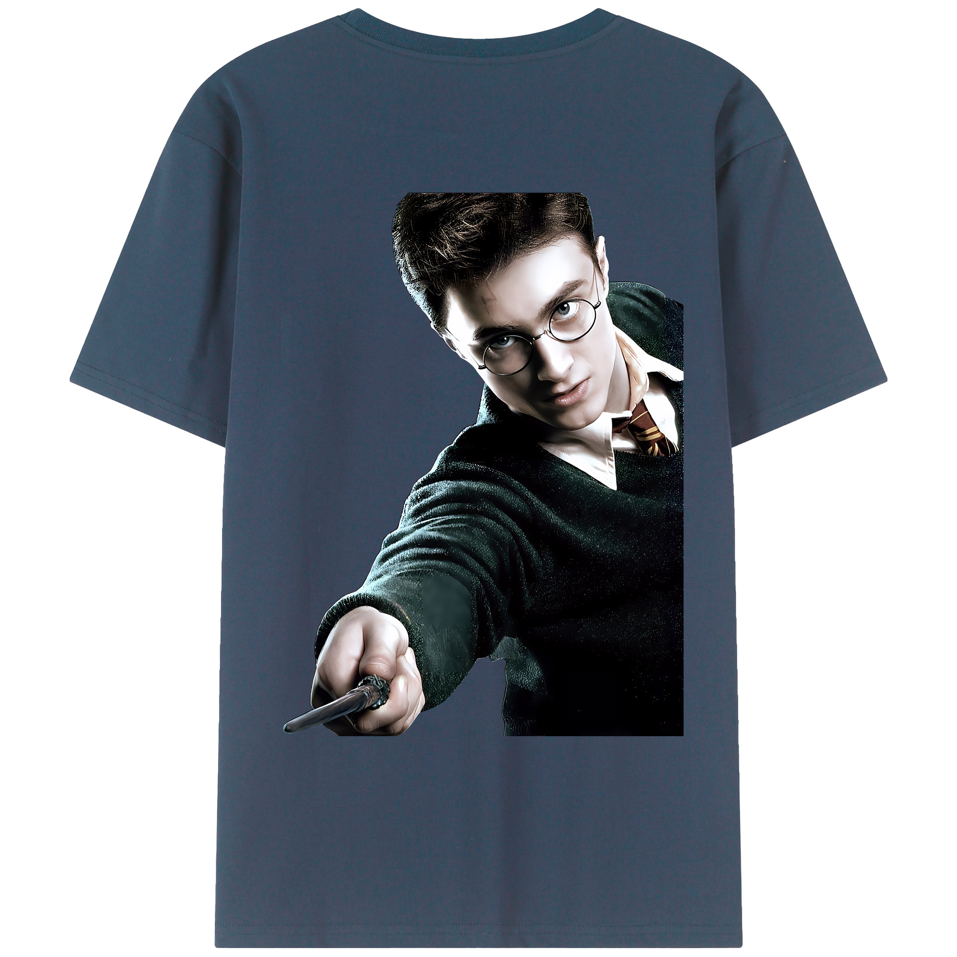 （画像用） Harry Potter ハリー・ポッターシリーズ 綿100％ メンズ半袖Tシャツ（バックプリント） 通気性