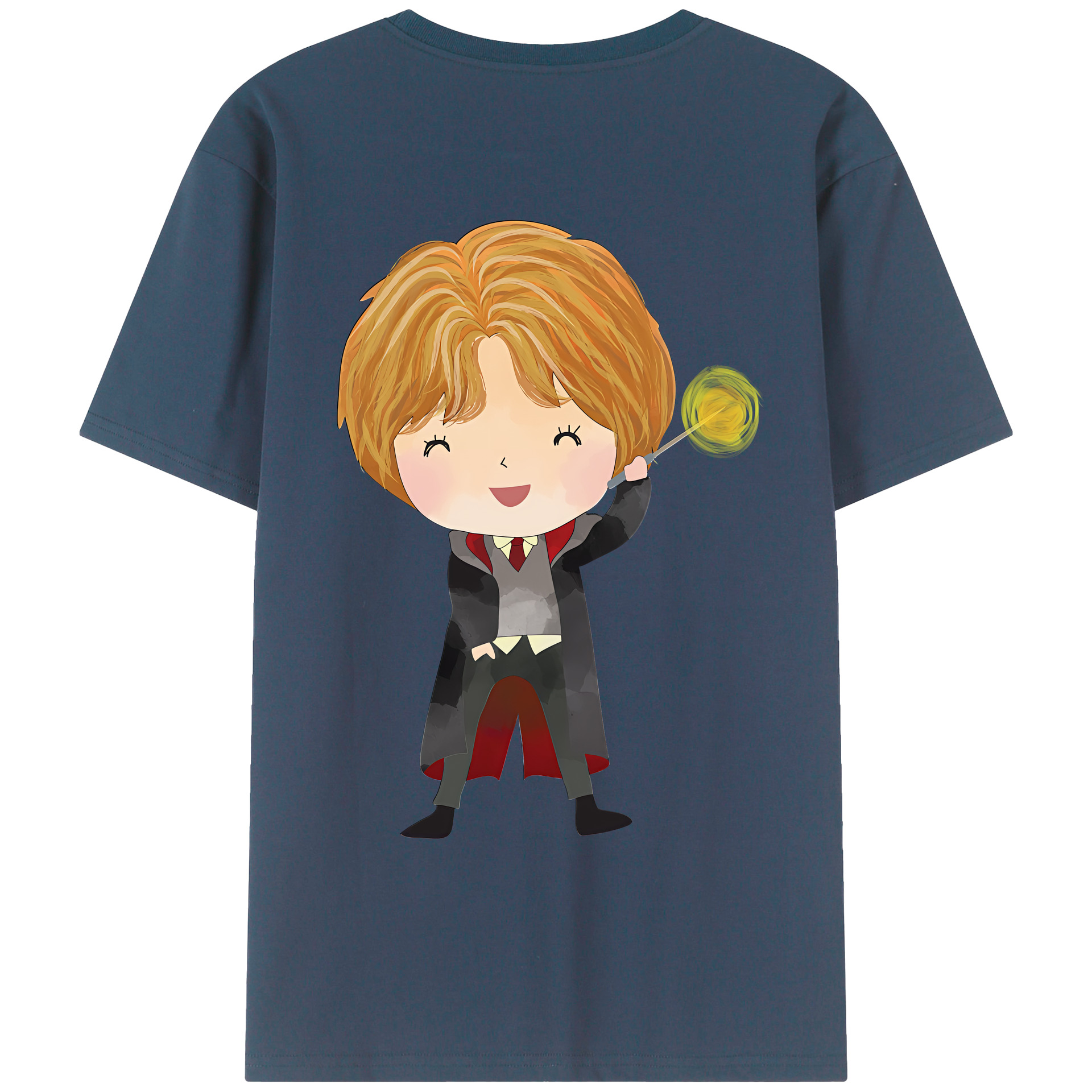 （画像用） Harry Potter ハリー・ポッターシリーズ 綿100％ メンズ半袖Tシャツ（バックプリント） 通気性