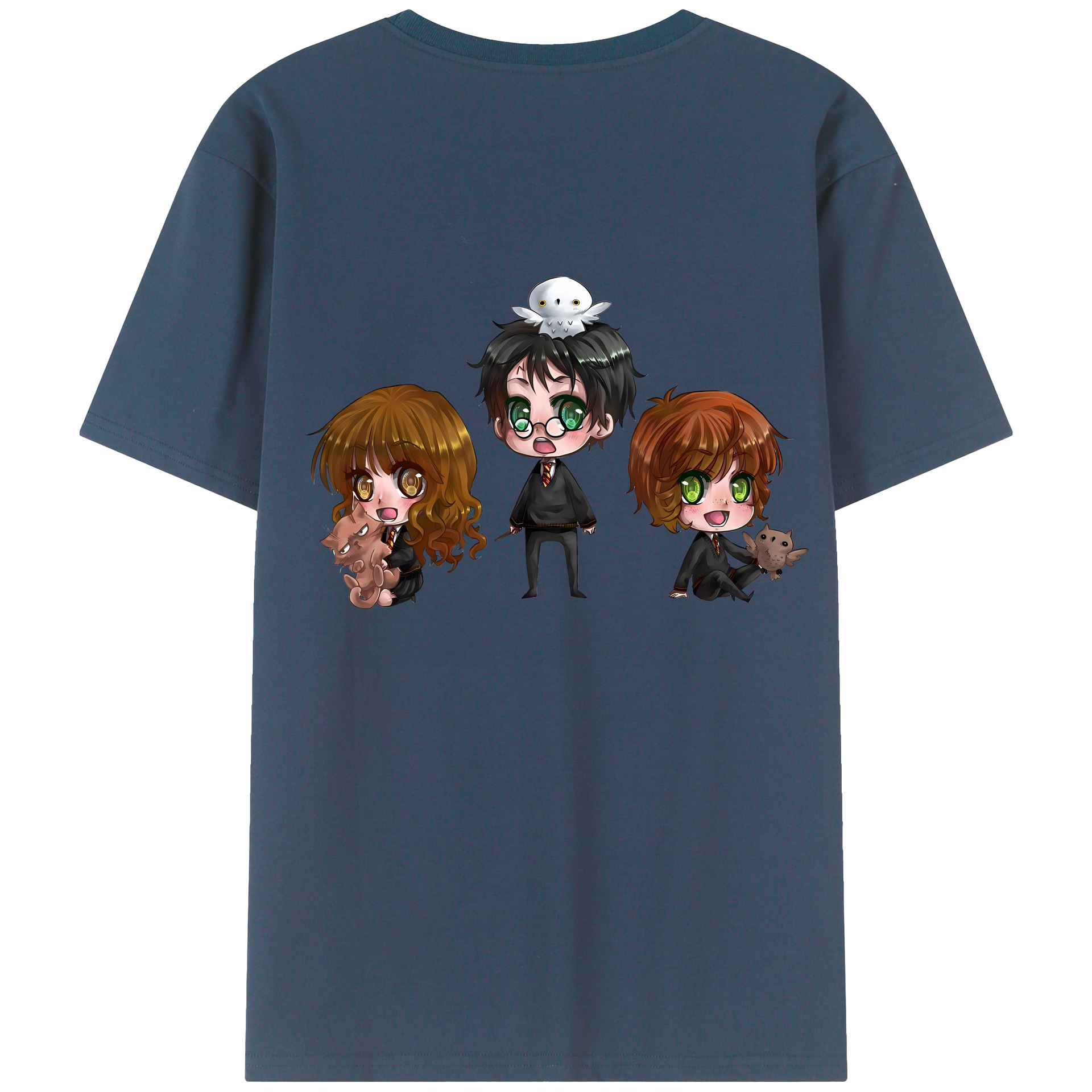 （画像用） Harry Potter ハリー・ポッターシリーズ 綿100％ メンズ半袖Tシャツ（バックプリント） 通気性