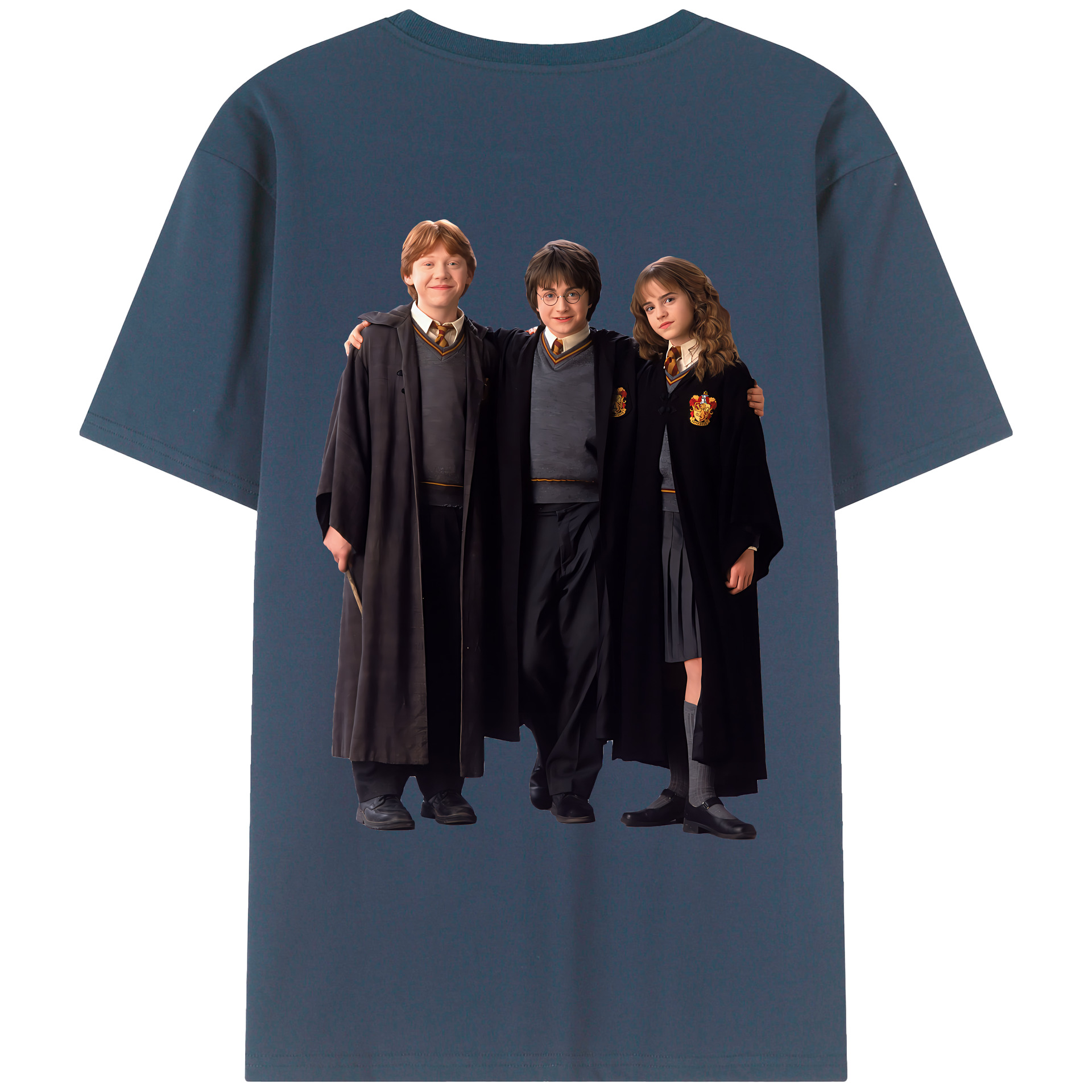 （画像用） Harry Potter ハリー・ポッターシリーズ 綿100％ メンズ半袖Tシャツ（バックプリント） 通気性