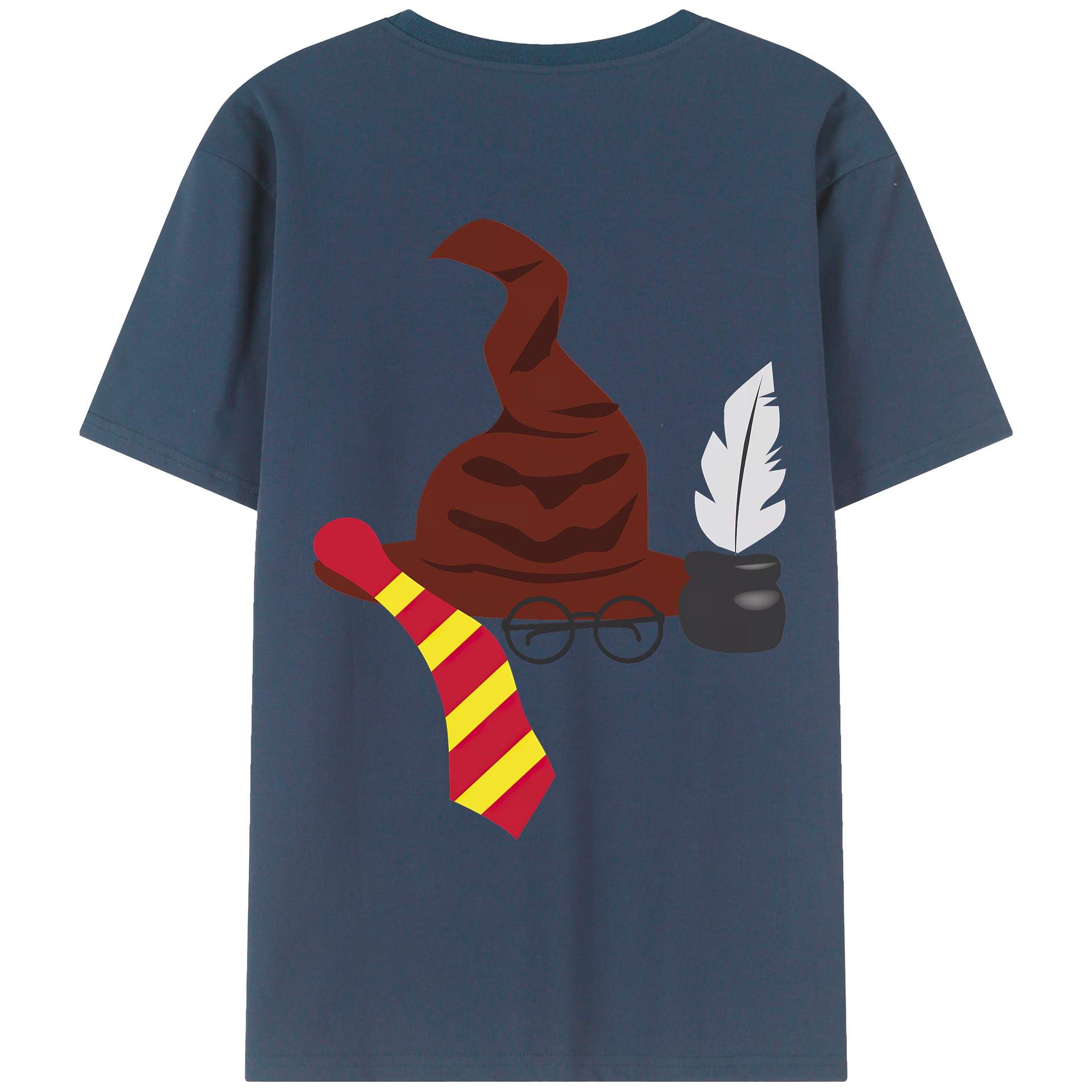 （画像用） Harry Potter ハリー・ポッターシリーズ 綿100％ メンズ半袖Tシャツ（バックプリント） 通気性