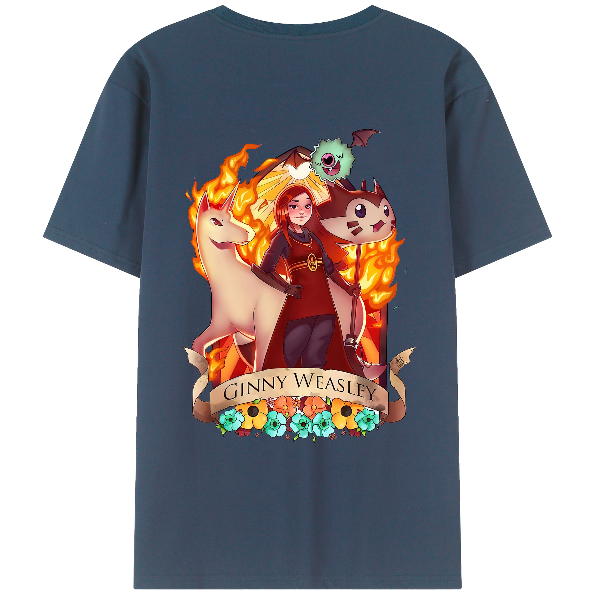 （画像用） Harry Potter ハリー・ポッターシリーズ 綿100％ メンズ半袖Tシャツ（バックプリント） 通気性