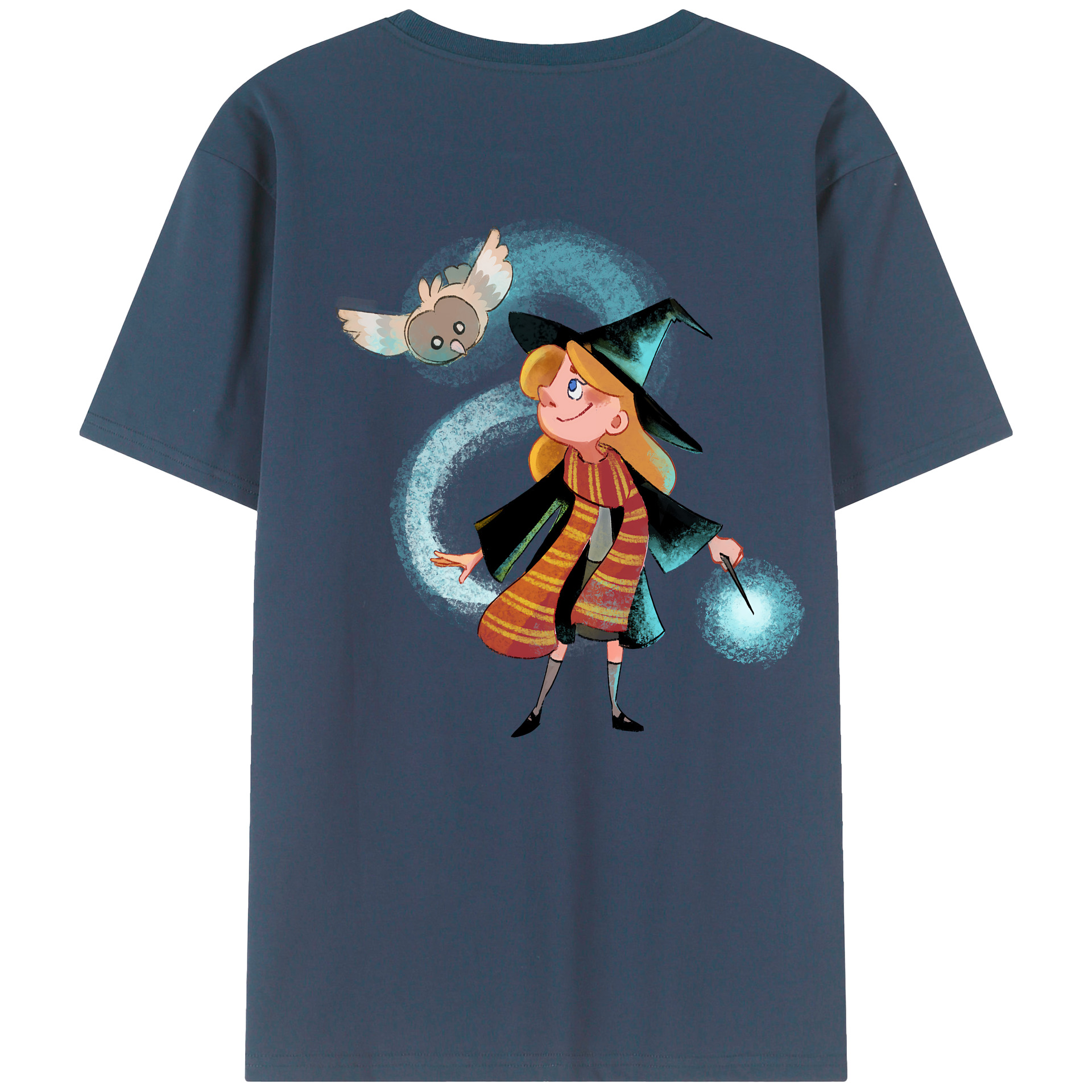 （画像用） Harry Potter ハリー・ポッターシリーズ 綿100％ メンズ半袖Tシャツ（バックプリント） 通気性