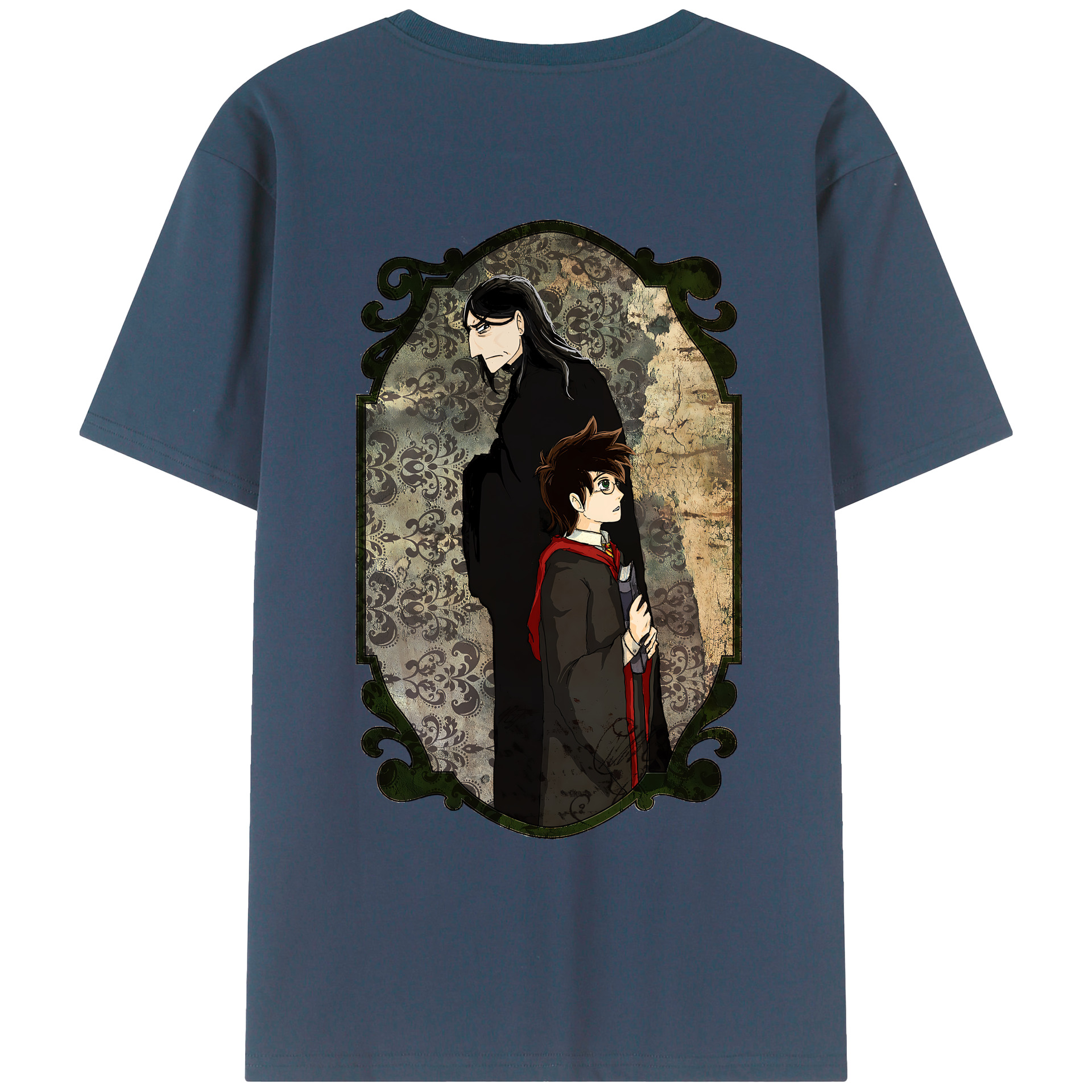 （画像用） Harry Potter ハリー・ポッターシリーズ 綿100％ メンズ半袖Tシャツ（バックプリント） 通気性
