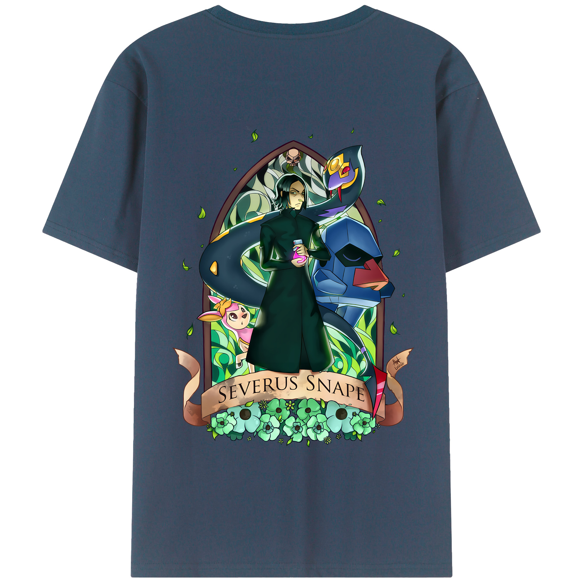 （画像用） Harry Potter ハリー・ポッターシリーズ 綿100％ メンズ半袖Tシャツ（バックプリント） 通気性