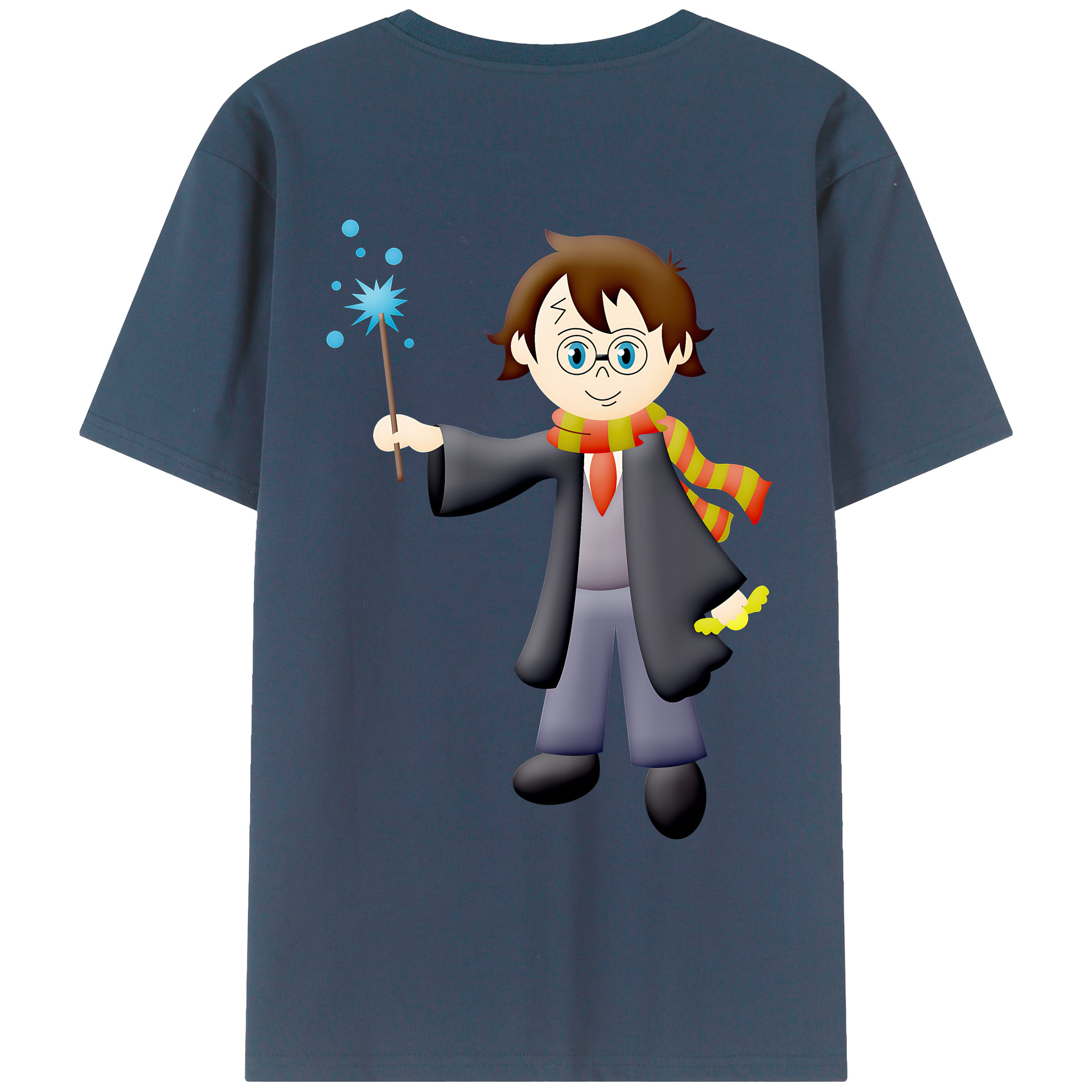 （画像用） Harry Potter ハリー・ポッターシリーズ 綿100％ メンズ半袖Tシャツ（バックプリント） 通気性