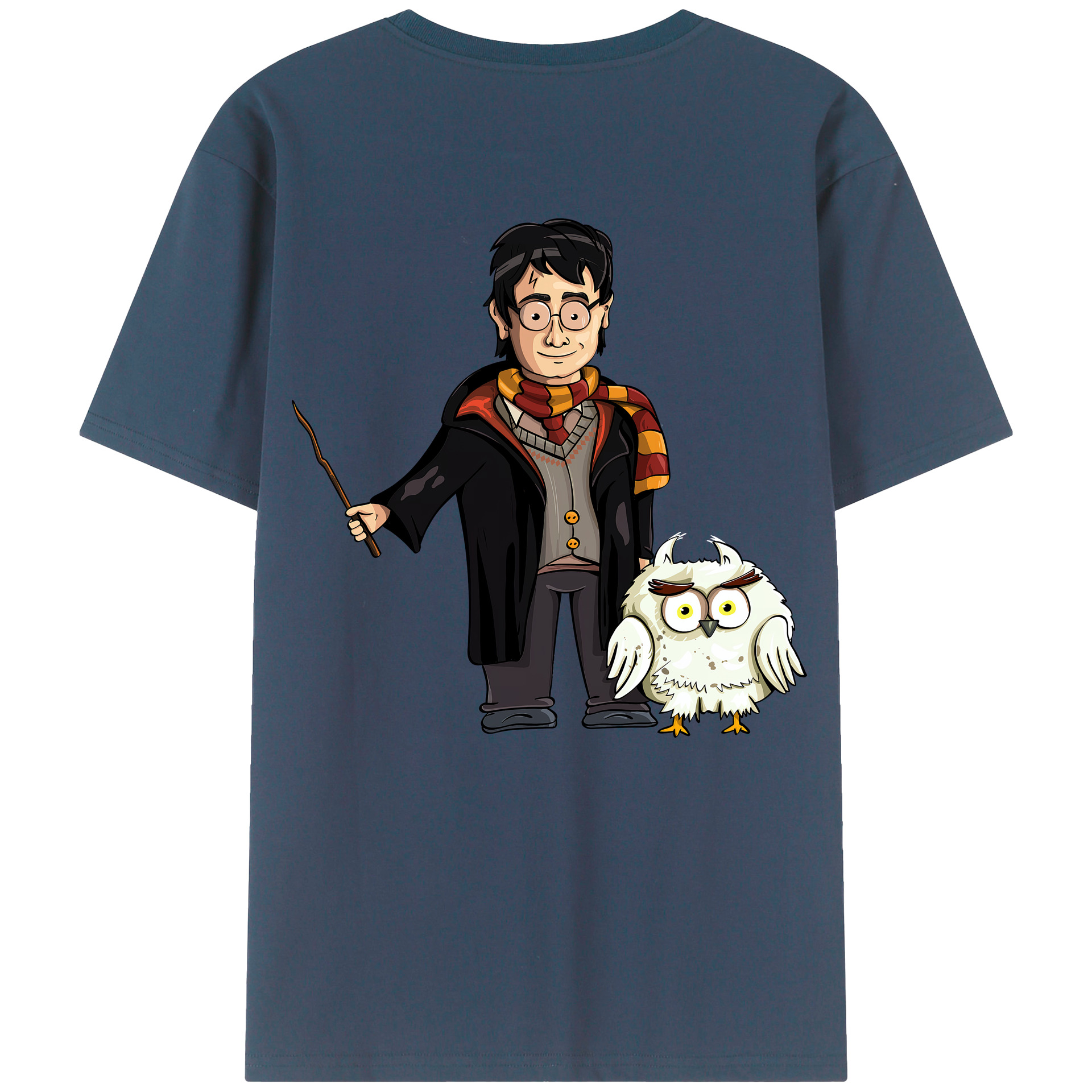 （画像用） Harry Potter ハリー・ポッターシリーズ 綿100％ メンズ半袖Tシャツ（バックプリント） 通気性