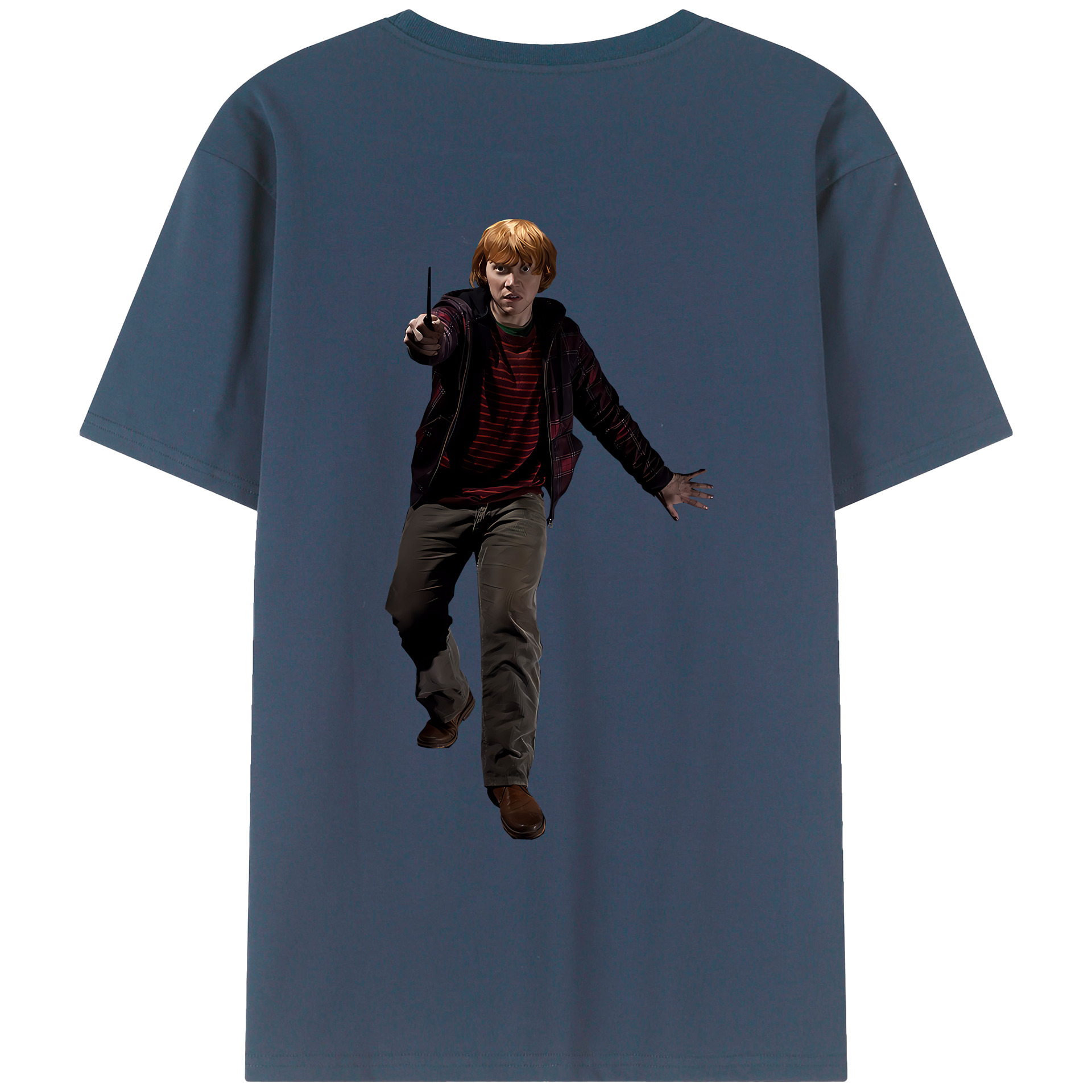 （画像用） Harry Potter ハリー・ポッターシリーズ 綿100％ メンズ半袖Tシャツ（バックプリント） 通気性