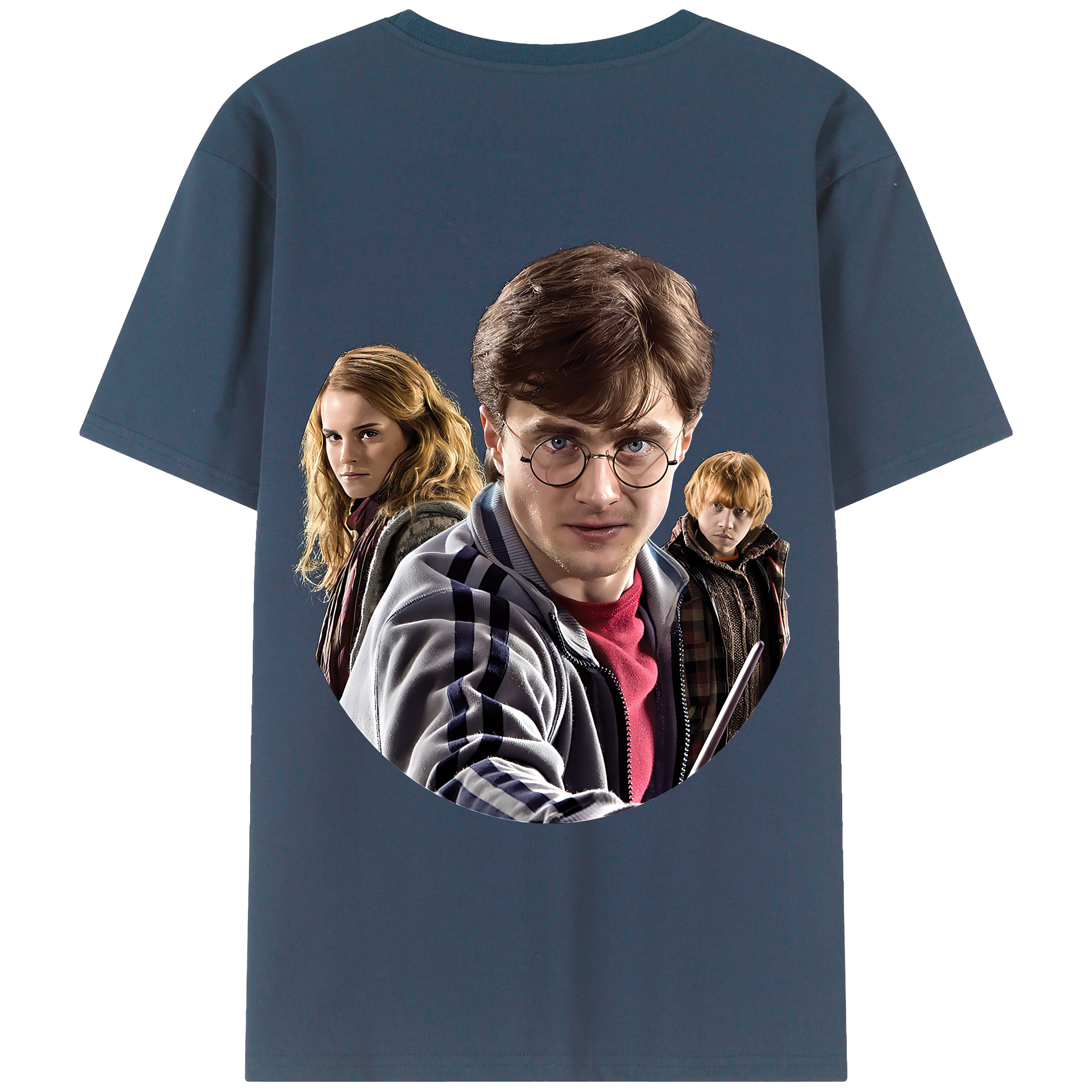 （画像用） Harry Potter ハリー・ポッターシリーズ 綿100％ メンズ半袖Tシャツ（バックプリント） 通気性