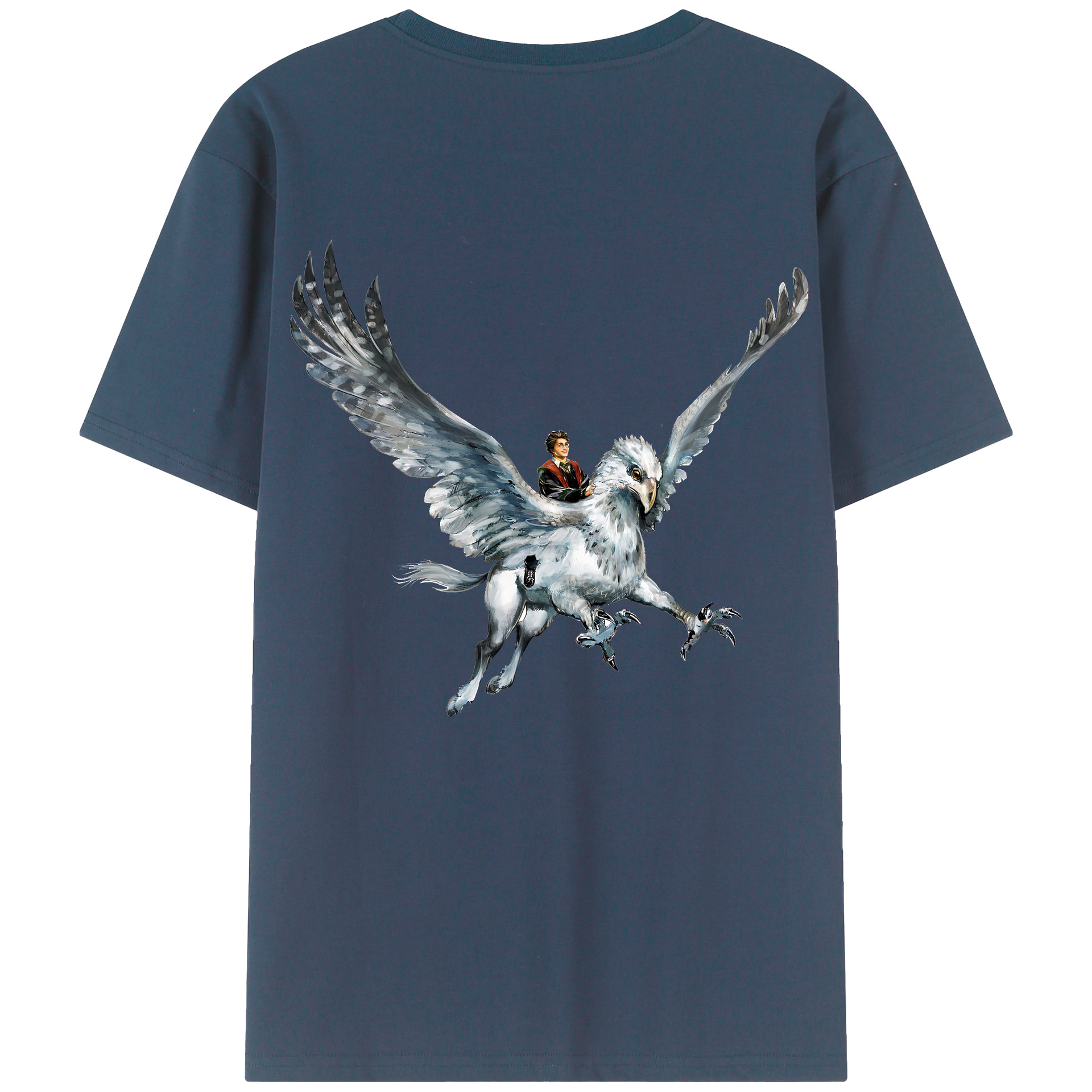 （画像用） Harry Potter ハリー・ポッターシリーズ 綿100％ メンズ半袖Tシャツ（バックプリント） 通気性
