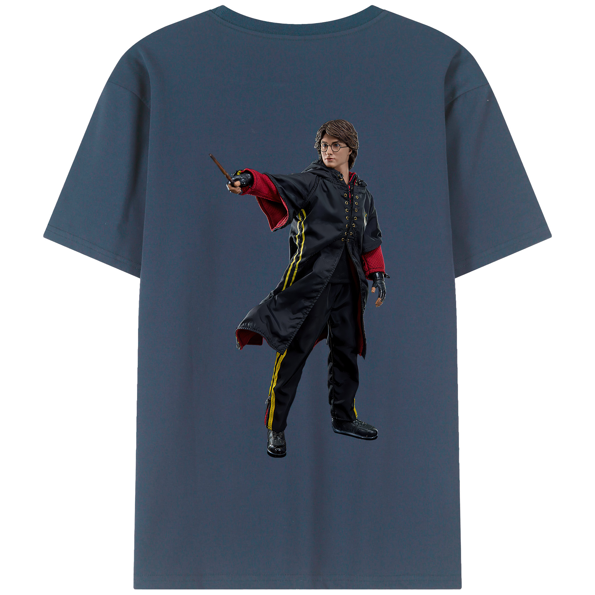 （画像用） Harry Potter ハリー・ポッターシリーズ 綿100％ メンズ半袖Tシャツ（バックプリント） 通気性