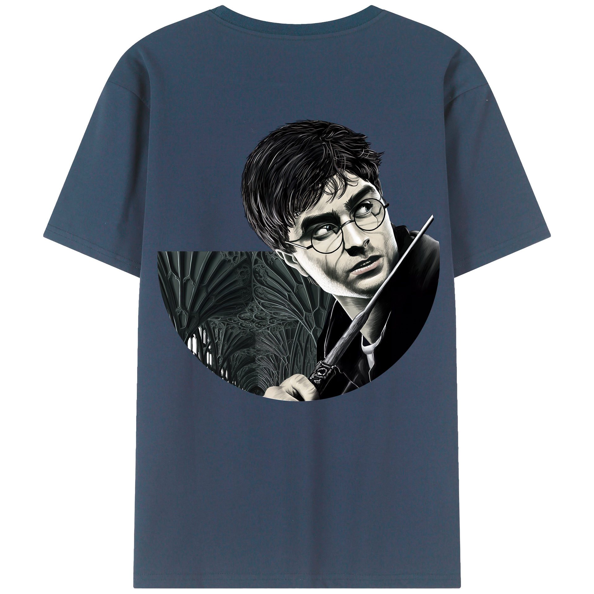 （画像用） Harry Potter ハリー・ポッターシリーズ 綿100％ メンズ半袖Tシャツ（バックプリント） 通気性