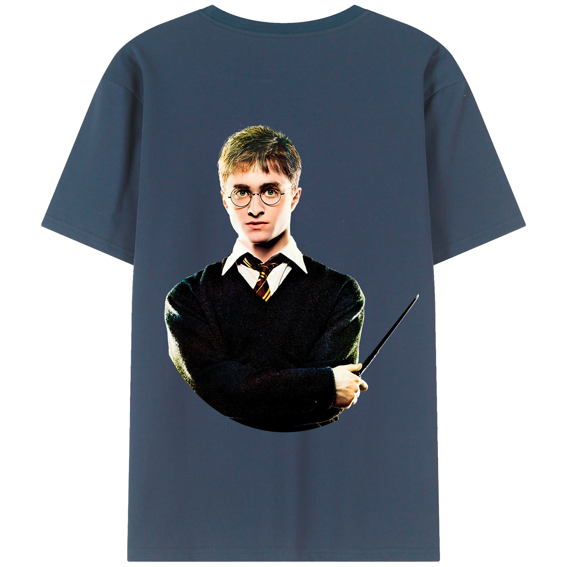 （画像用） Harry Potter ハリー・ポッターシリーズ 綿100％ メンズ半袖Tシャツ（バックプリント） 通気性