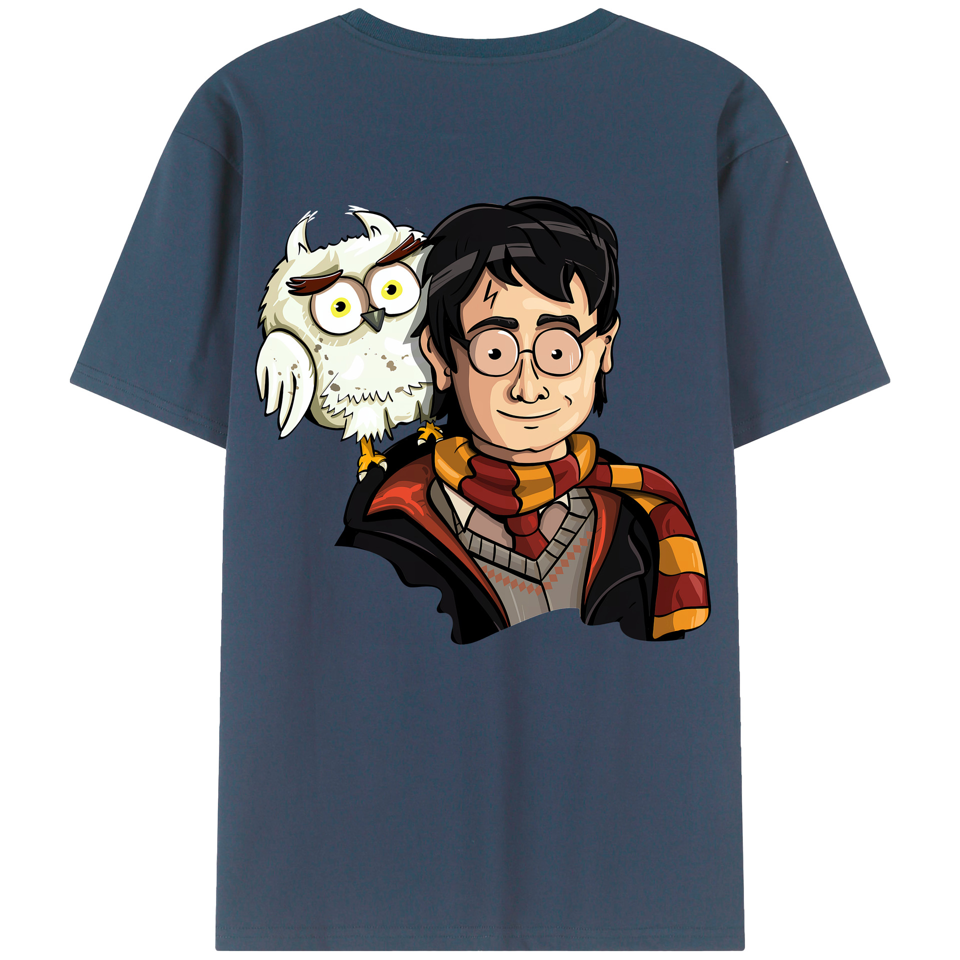 （画像用） Harry Potter ハリー・ポッターシリーズ 綿100％ メンズ半袖Tシャツ（バックプリント） 通気性