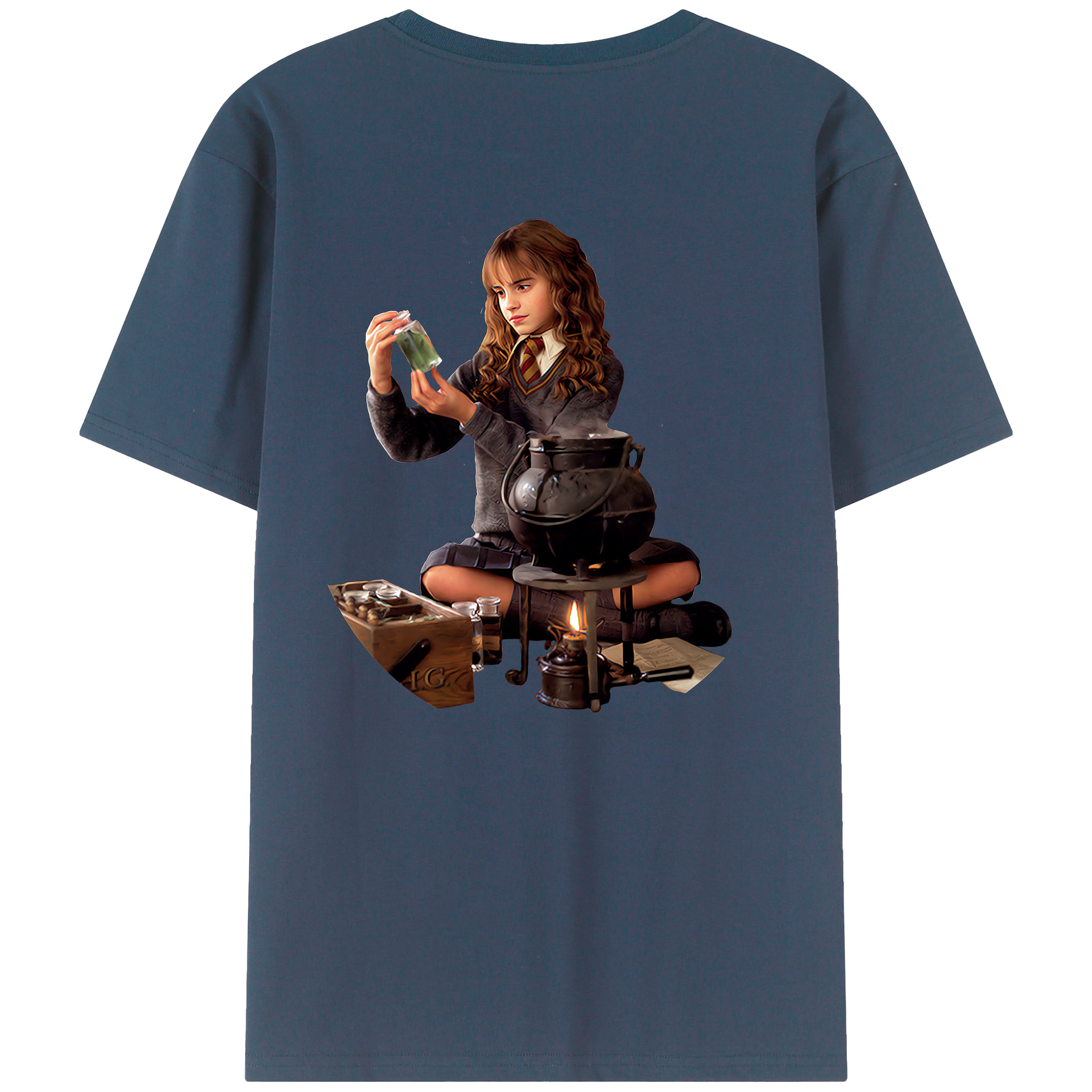 （画像用） Harry Potter ハリー・ポッターシリーズ 綿100％ メンズ半袖Tシャツ（バックプリント） 通気性