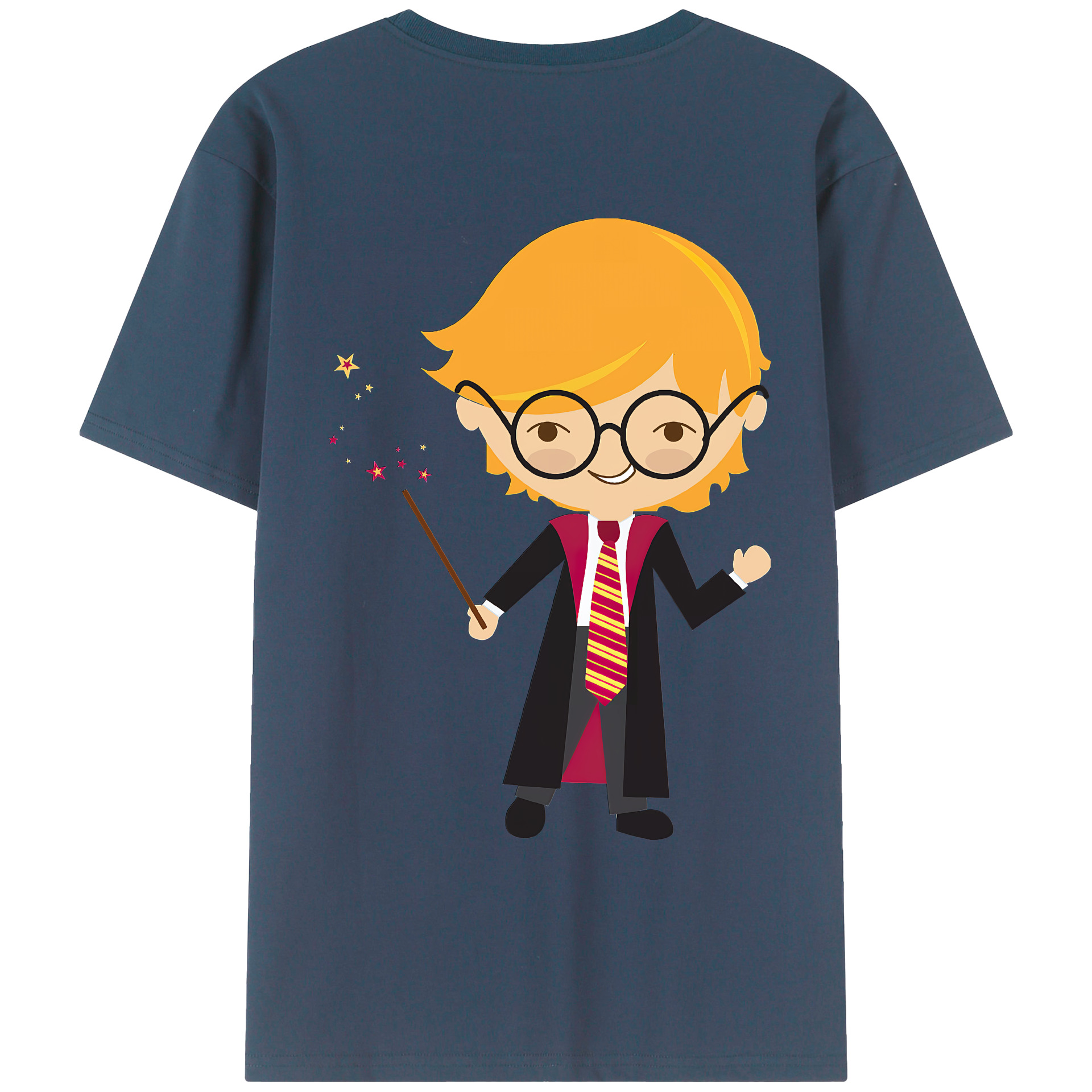 （画像用） Harry Potter ハリー・ポッターシリーズ 綿100％ メンズ半袖Tシャツ（バックプリント） 通気性