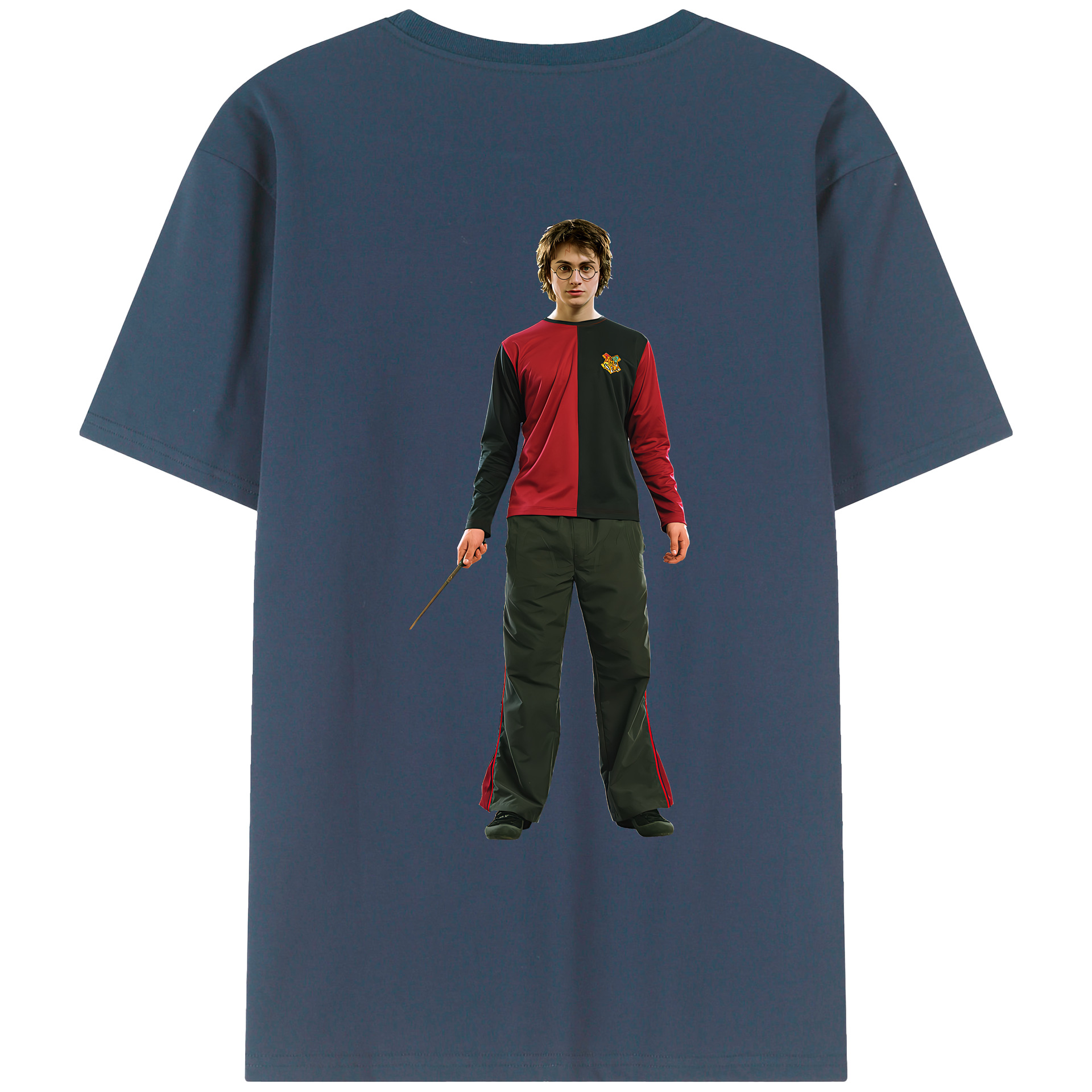 （画像用） Harry Potter ハリー・ポッターシリーズ 綿100％ メンズ半袖Tシャツ（バックプリント） 通気性