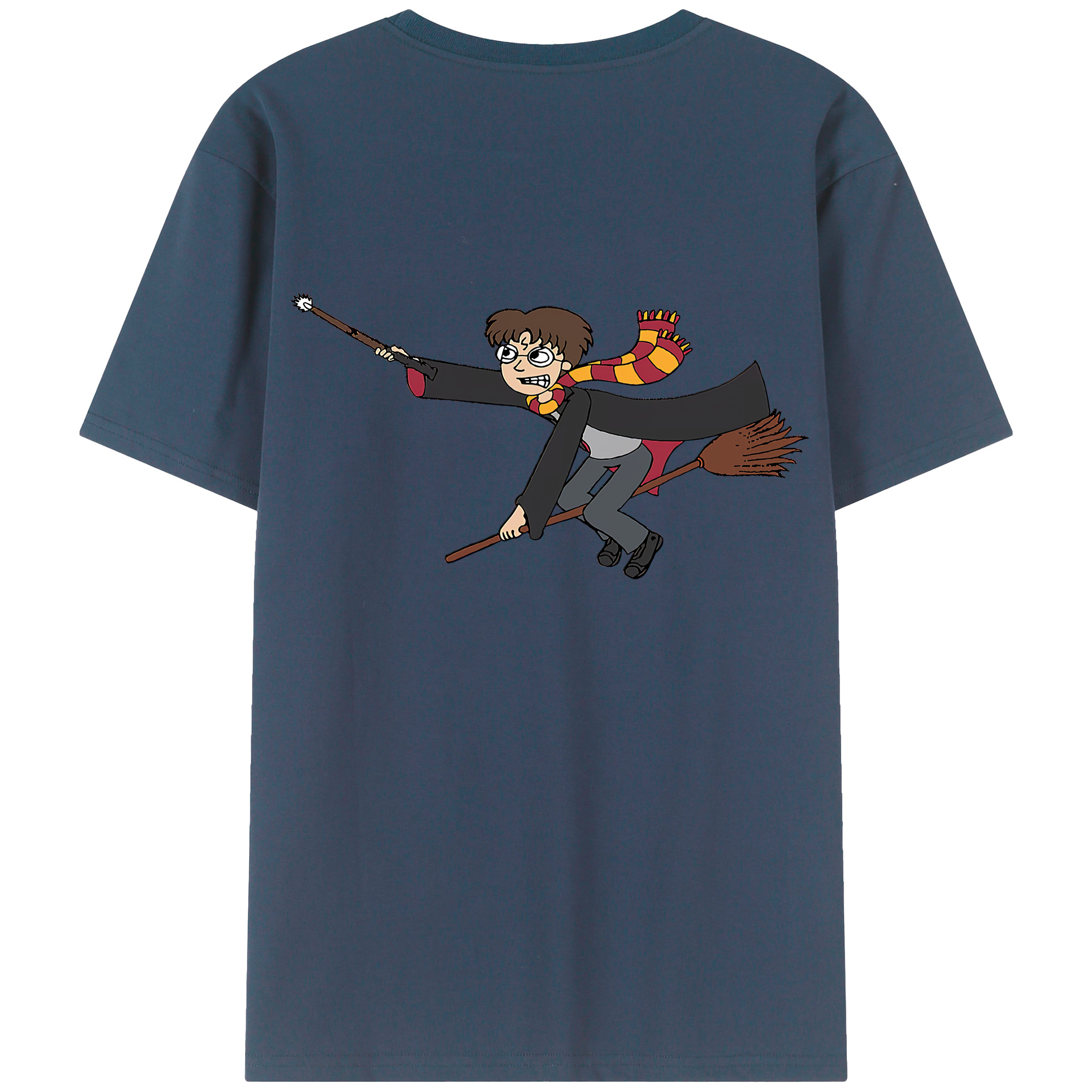 （画像用） Harry Potter ハリー・ポッターシリーズ 綿100％ メンズ半袖Tシャツ（バックプリント） 通気性