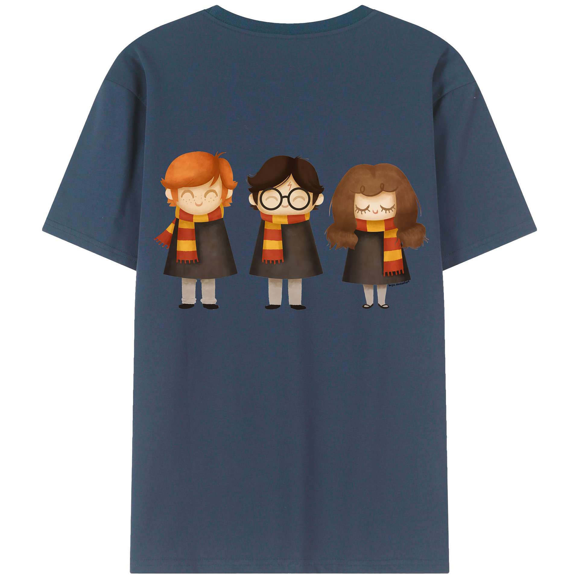 （画像用） Harry Potter ハリー・ポッターシリーズ 綿100％ メンズ半袖Tシャツ（バックプリント） 通気性