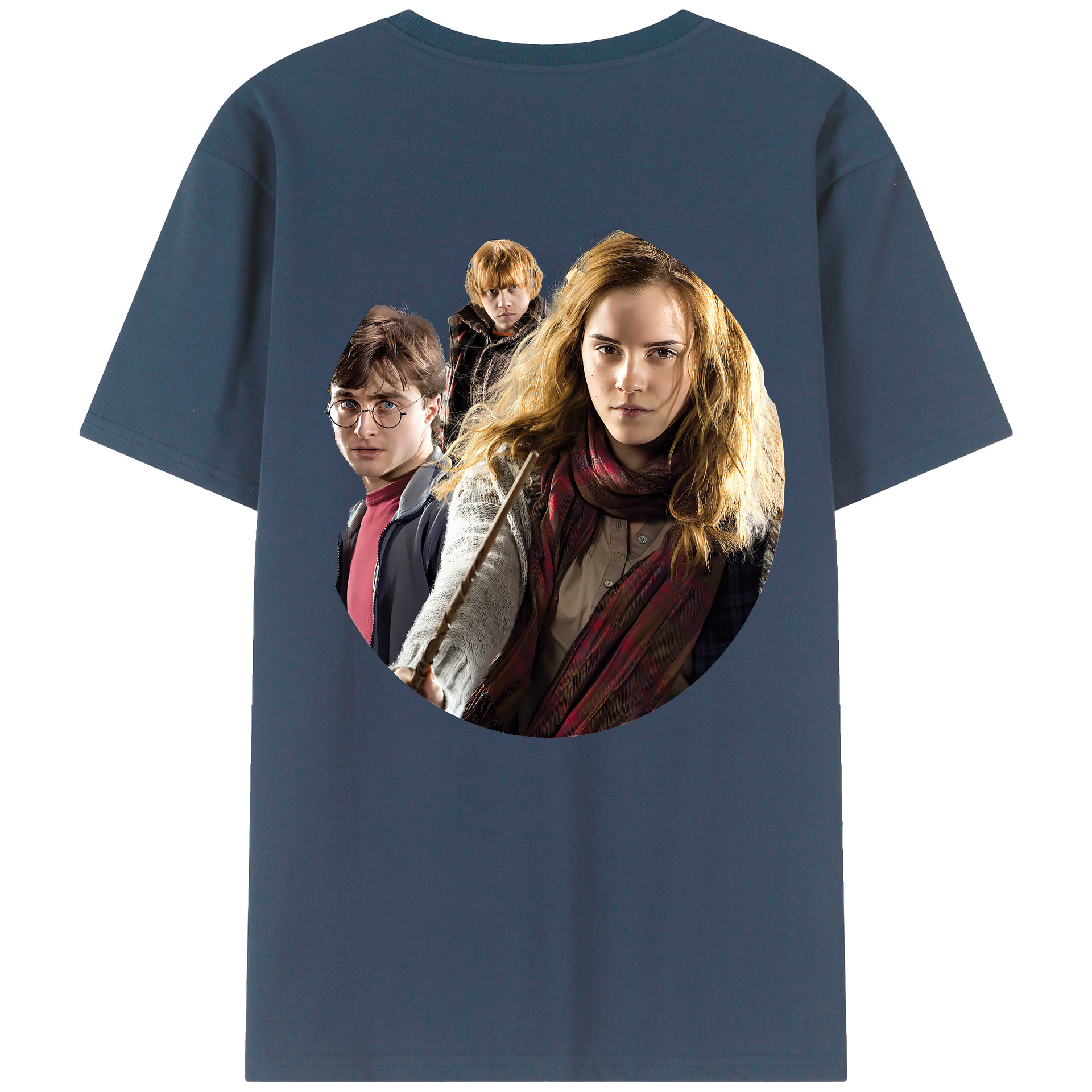 （画像用） Harry Potter ハリー・ポッターシリーズ 綿100％ メンズ半袖Tシャツ（バックプリント） 通気性