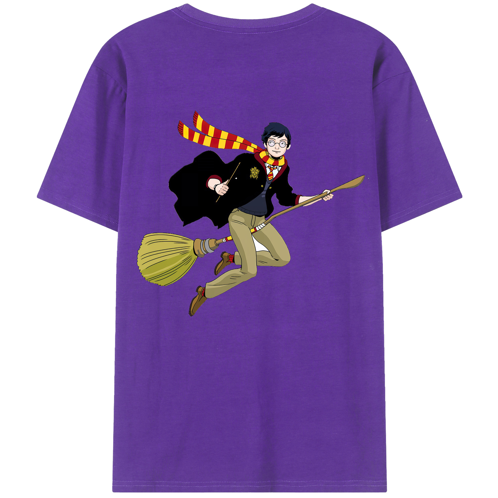 （画像用） Harry Potter ハリー・ポッターシリーズ 綿100％ メンズ半袖Tシャツ（バックプリント） 通気性