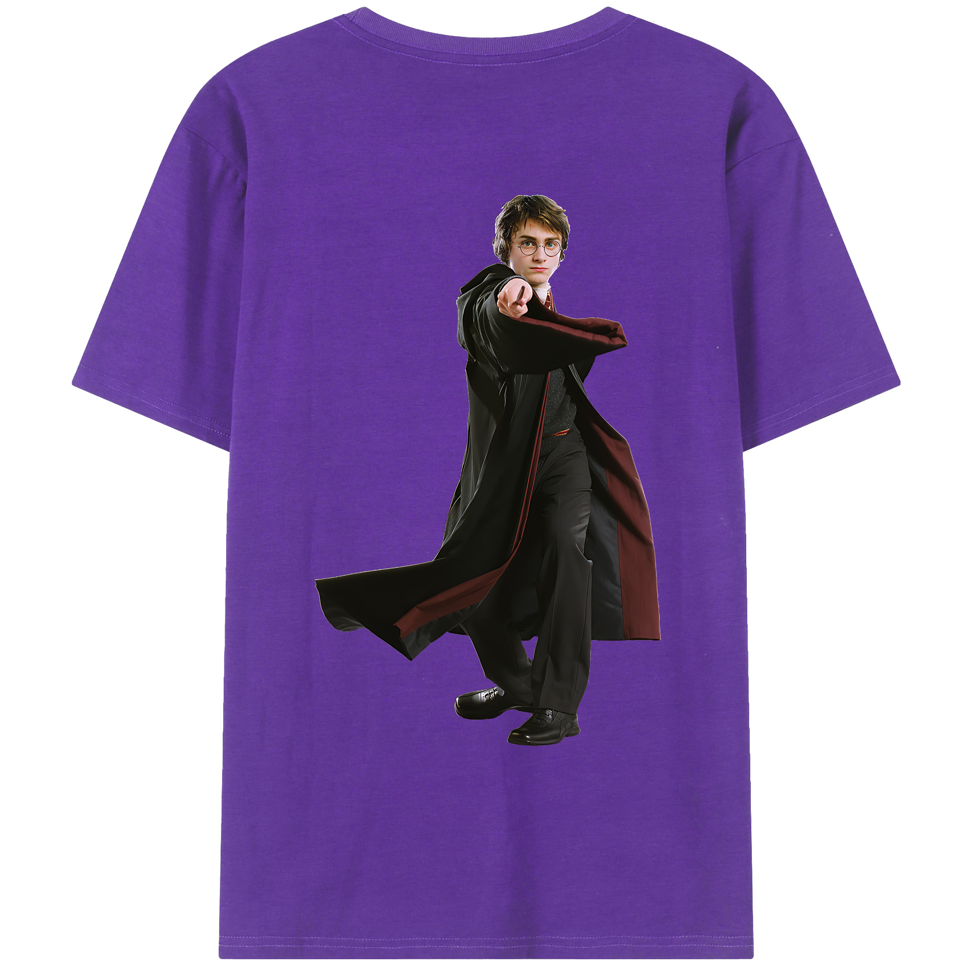（画像用） Harry Potter ハリー・ポッターシリーズ 綿100％ メンズ半袖Tシャツ（バックプリント） 通気性
