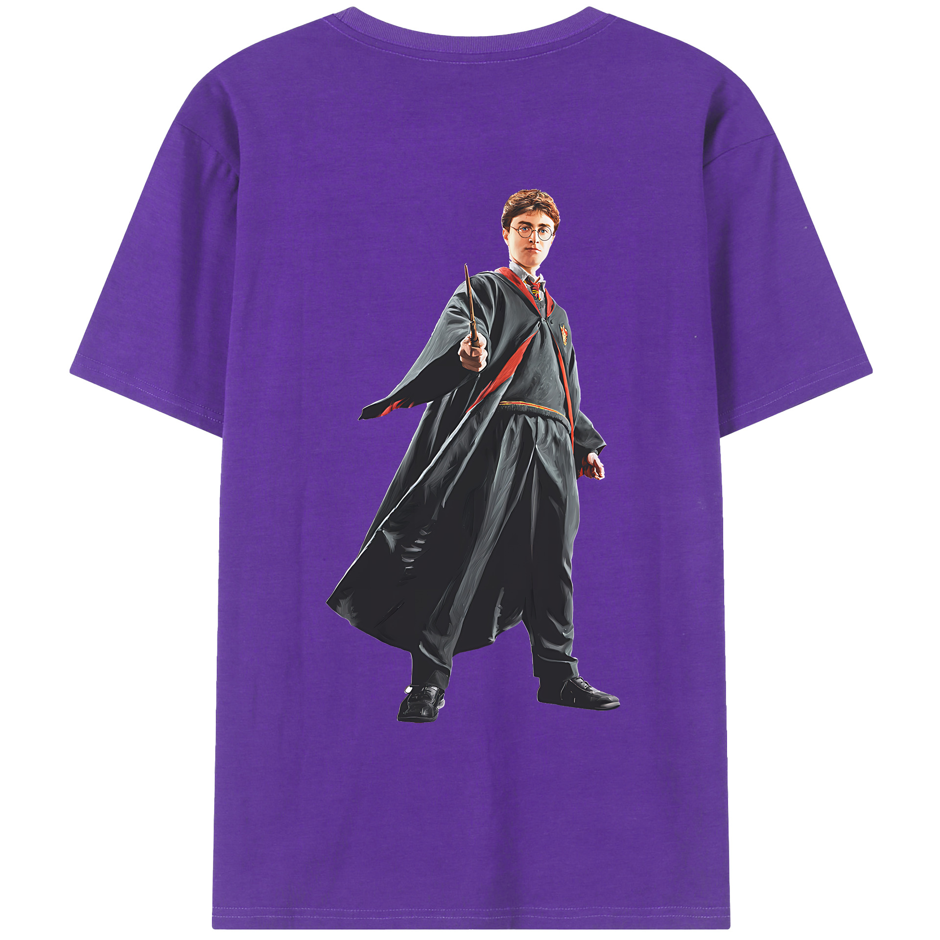 （画像用） Harry Potter ハリー・ポッターシリーズ 綿100％ メンズ半袖Tシャツ（バックプリント） 通気性