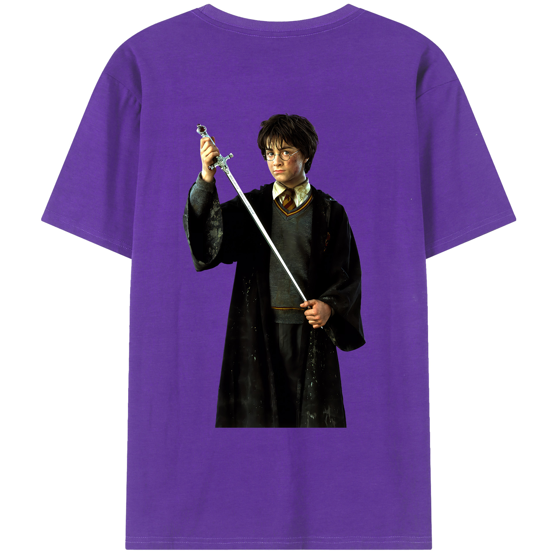 （画像用） Harry Potter ハリー・ポッターシリーズ 綿100％ メンズ半袖Tシャツ（バックプリント） 通気性