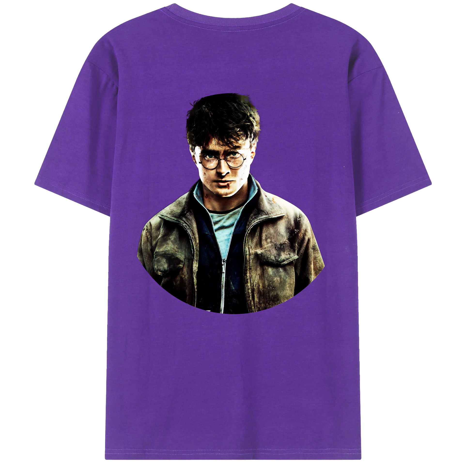 （画像用） Harry Potter ハリー・ポッターシリーズ 綿100％ メンズ半袖Tシャツ（バックプリント） 通気性